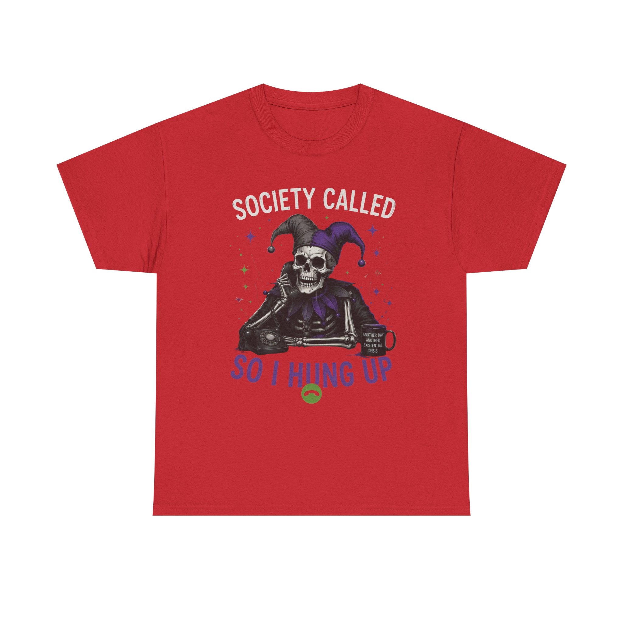So I Hung Up Skull Jester T-Shirt — Goth Humor Graphic Tee