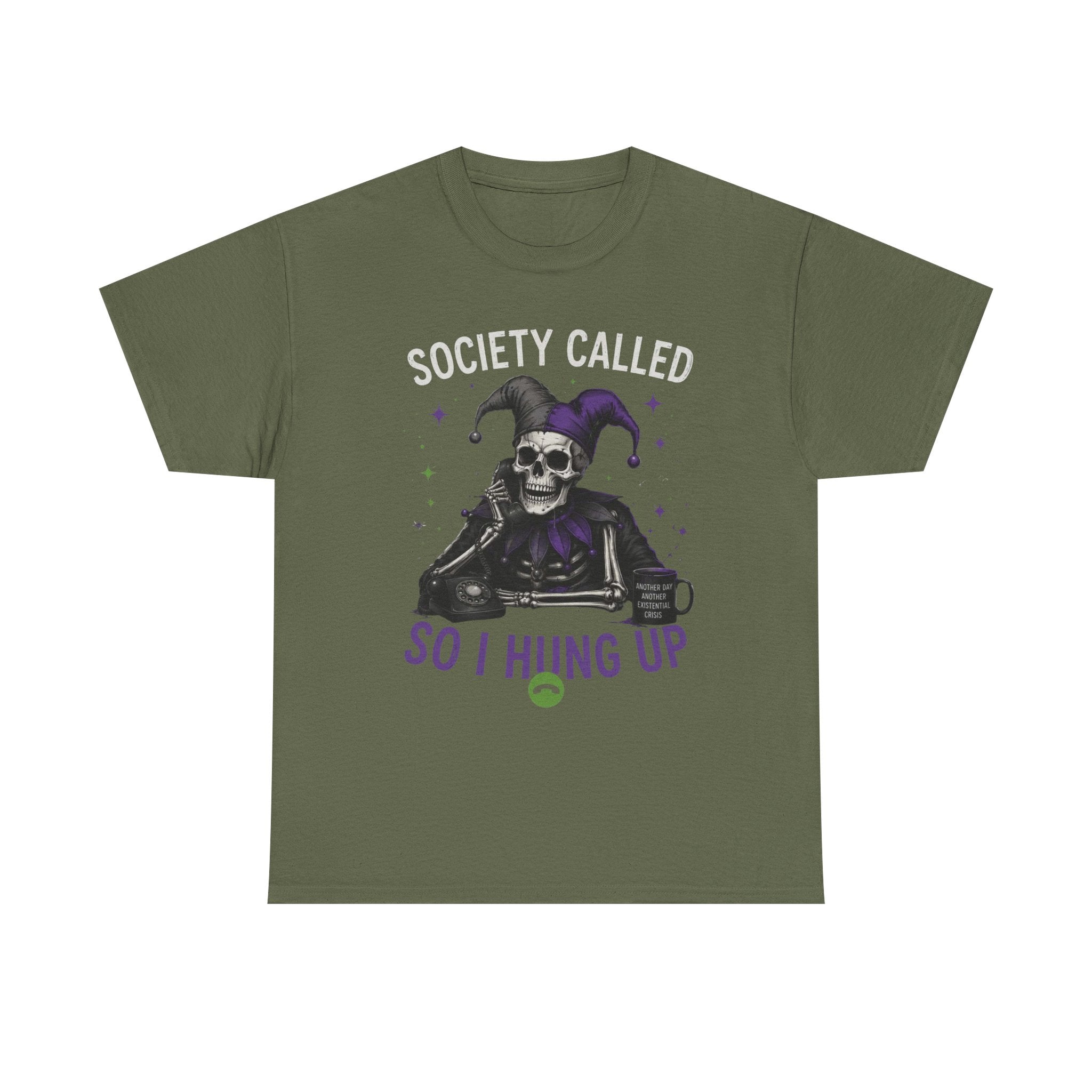 So I Hung Up Skull Jester T-Shirt — Goth Humor Graphic Tee