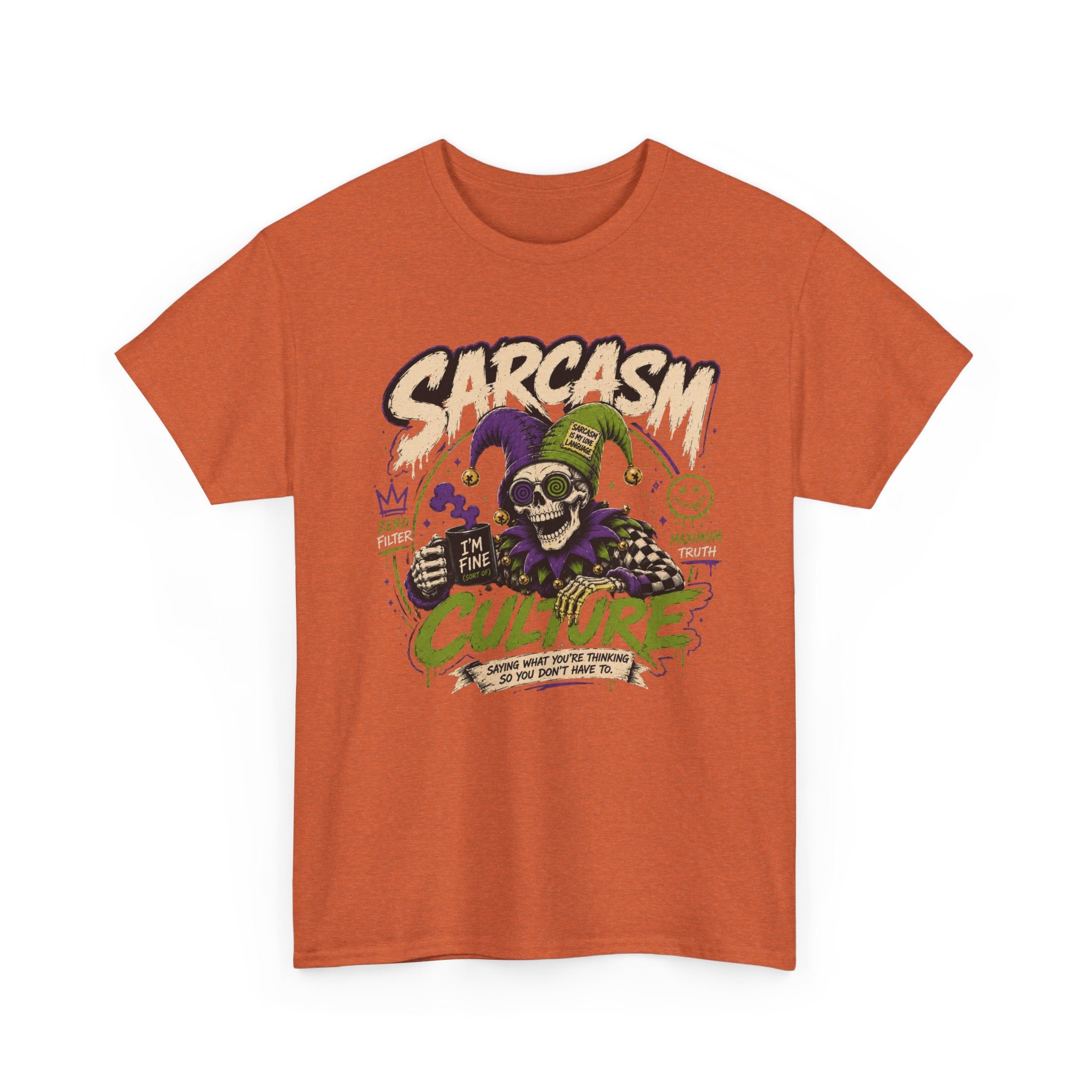 Off His Meds Jester Tee — Wild & Unhinged Sarcasm Culture Graphic T-Shirt
