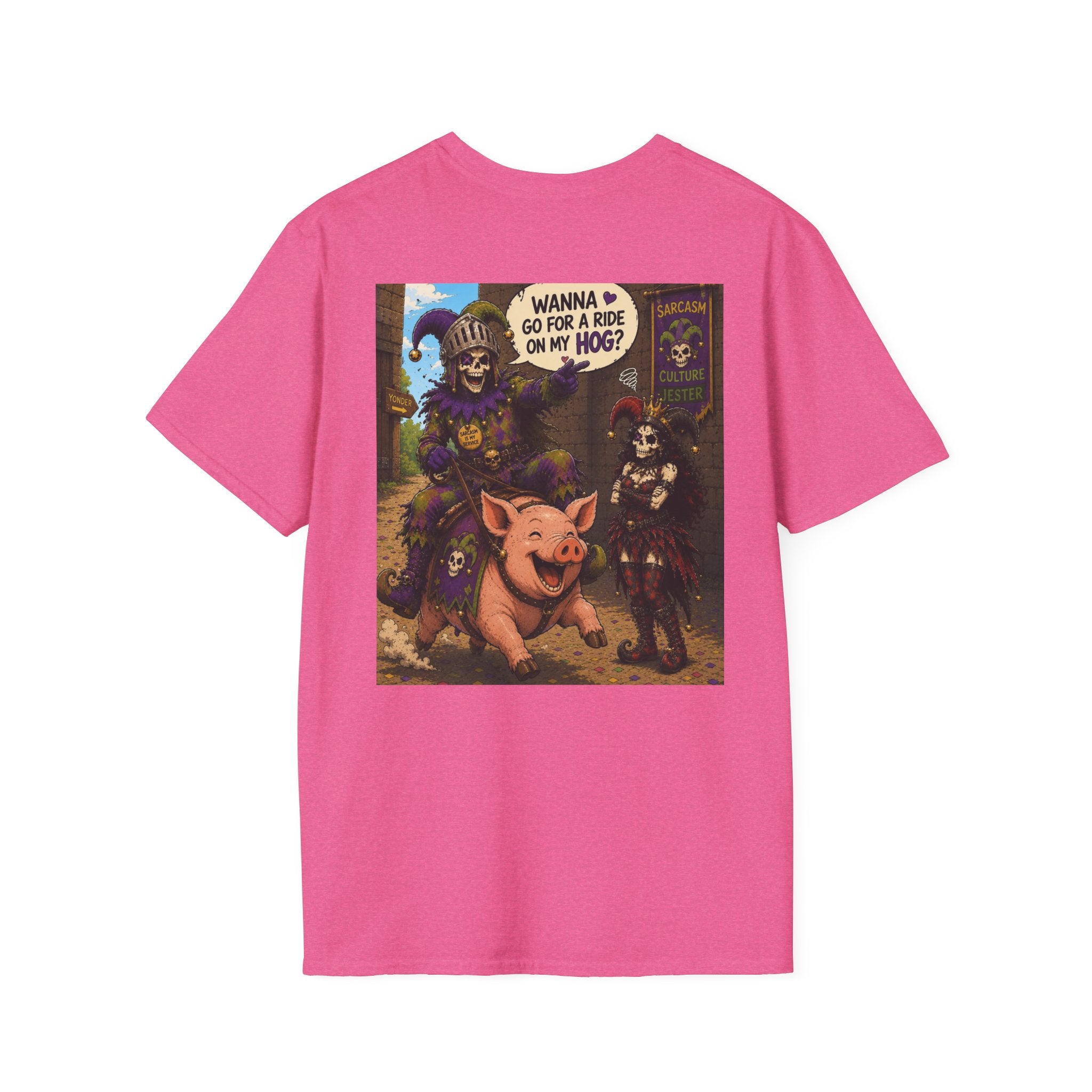 Witch & Pig Vintage Graphic T-Shirt — "Wanna Go for a Ride on My Hog?"