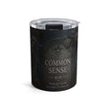 Common Sense R.I.P. Tumbler — 'End of Common Sense' Skeleton Jester Gothic Gravestone 10oz Travel Mug