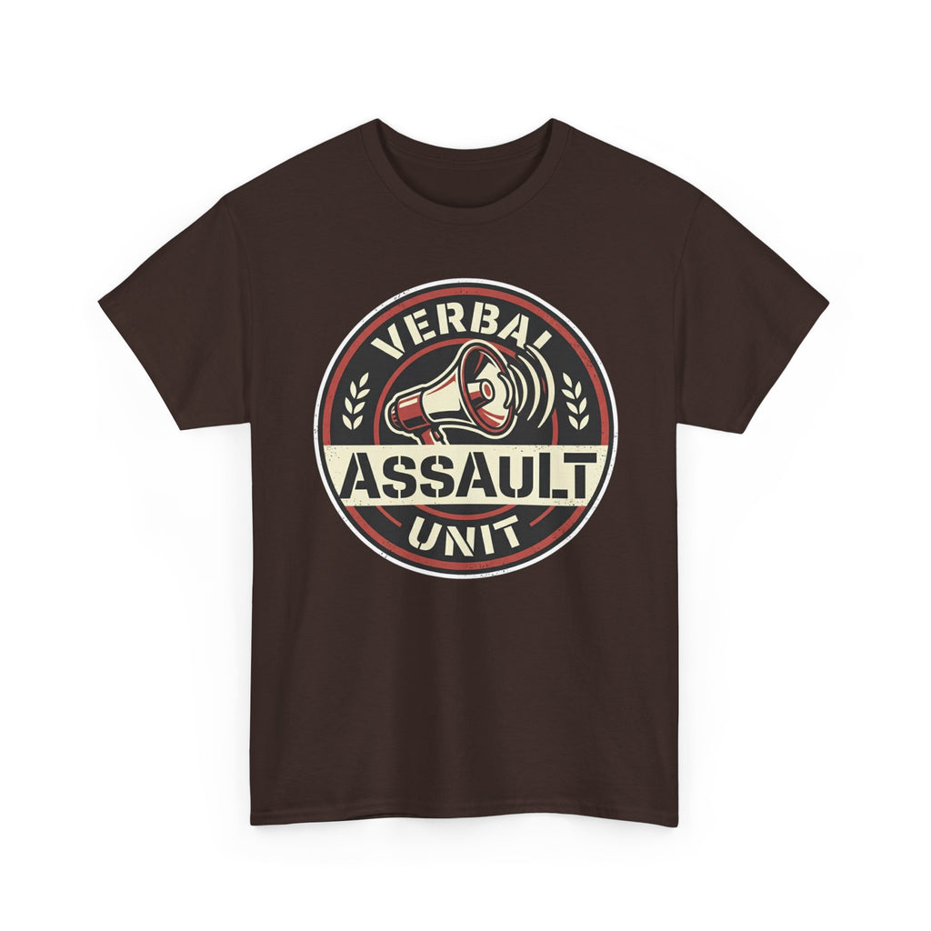 "Verbal Assault Unit" Funny Sarcasm Megaphone Dark Humor Graphic T-Shirt