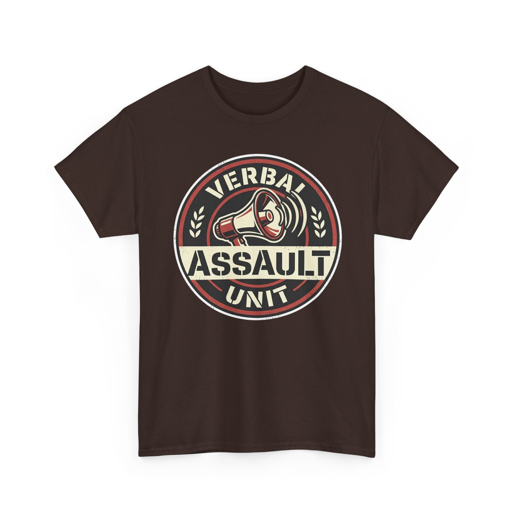"Verbal Assault Unit" Funny Sarcasm Megaphone Dark Humor Graphic T-Shirt