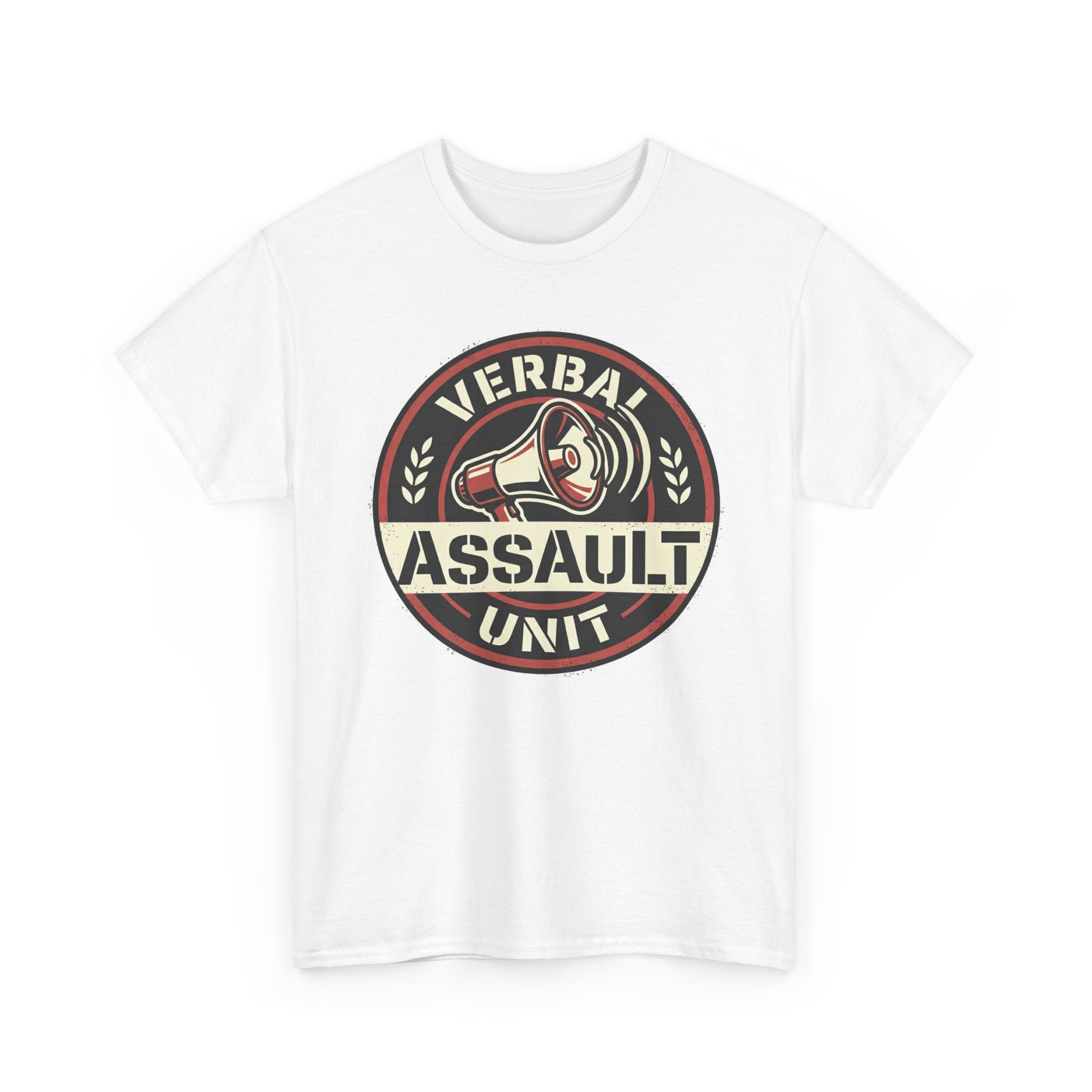 "Verbal Assault Unit" Funny Sarcasm Megaphone Dark Humor Graphic T-Shirt