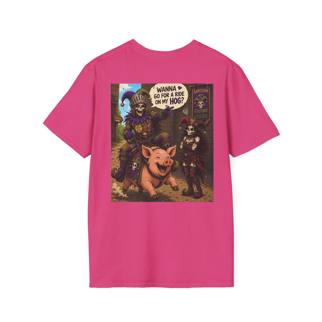 Witch & Pig Vintage Graphic T-Shirt — "Wanna Go for a Ride on My Hog?"