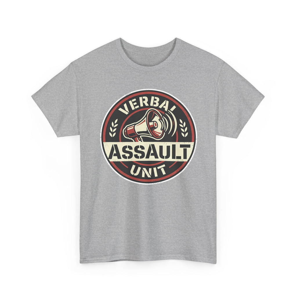 "Verbal Assault Unit" Funny Sarcasm Megaphone Dark Humor Graphic T-Shirt