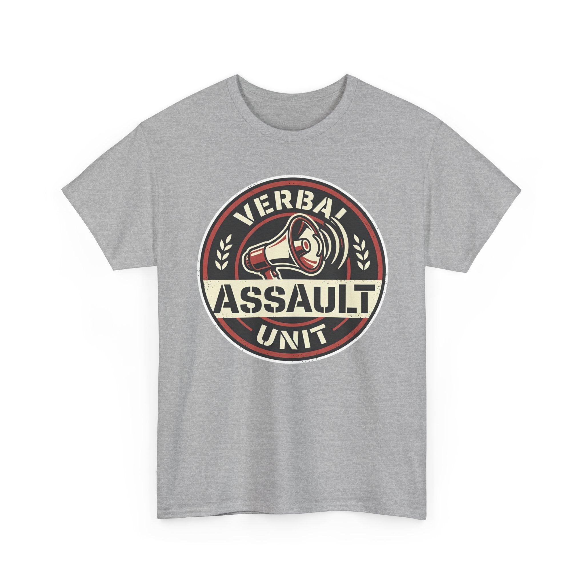 "Verbal Assault Unit" Funny Sarcasm Megaphone Dark Humor Graphic T-Shirt