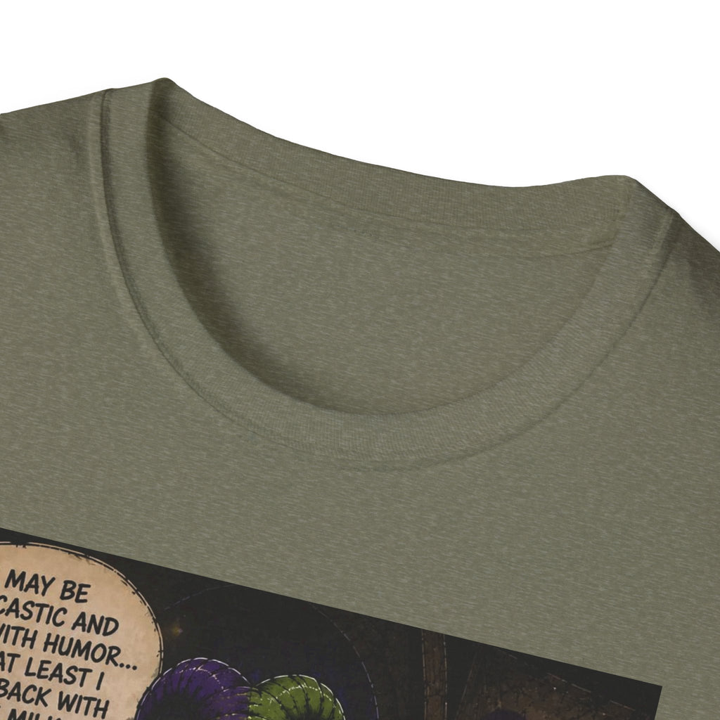 Skeleton with Milk Jug Graphic T-Shirt — 'I Love It When My Bones Pop' Goth Halloween Tee