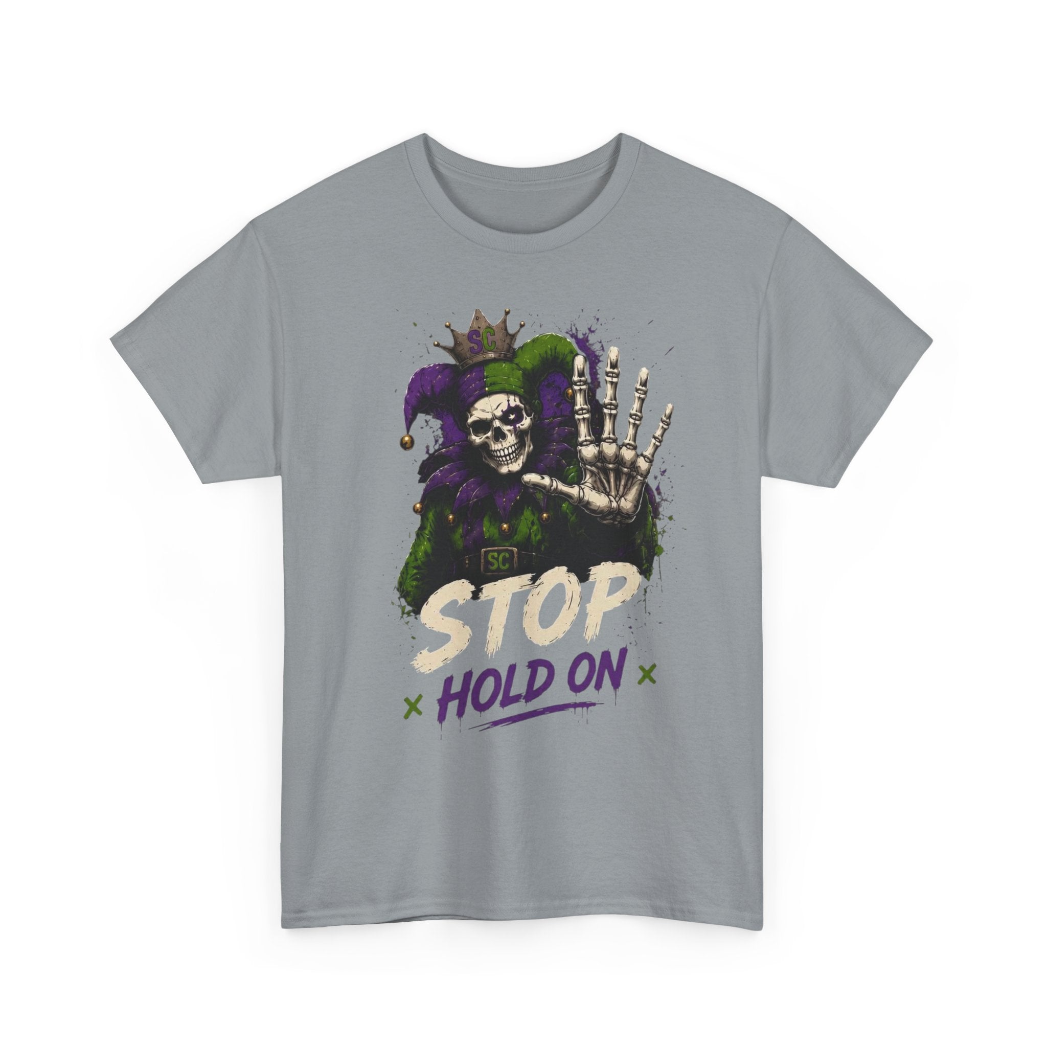 Stop Hold On Tee — 'OK Now Talk' Jester Graphic Unisex T-Shirt