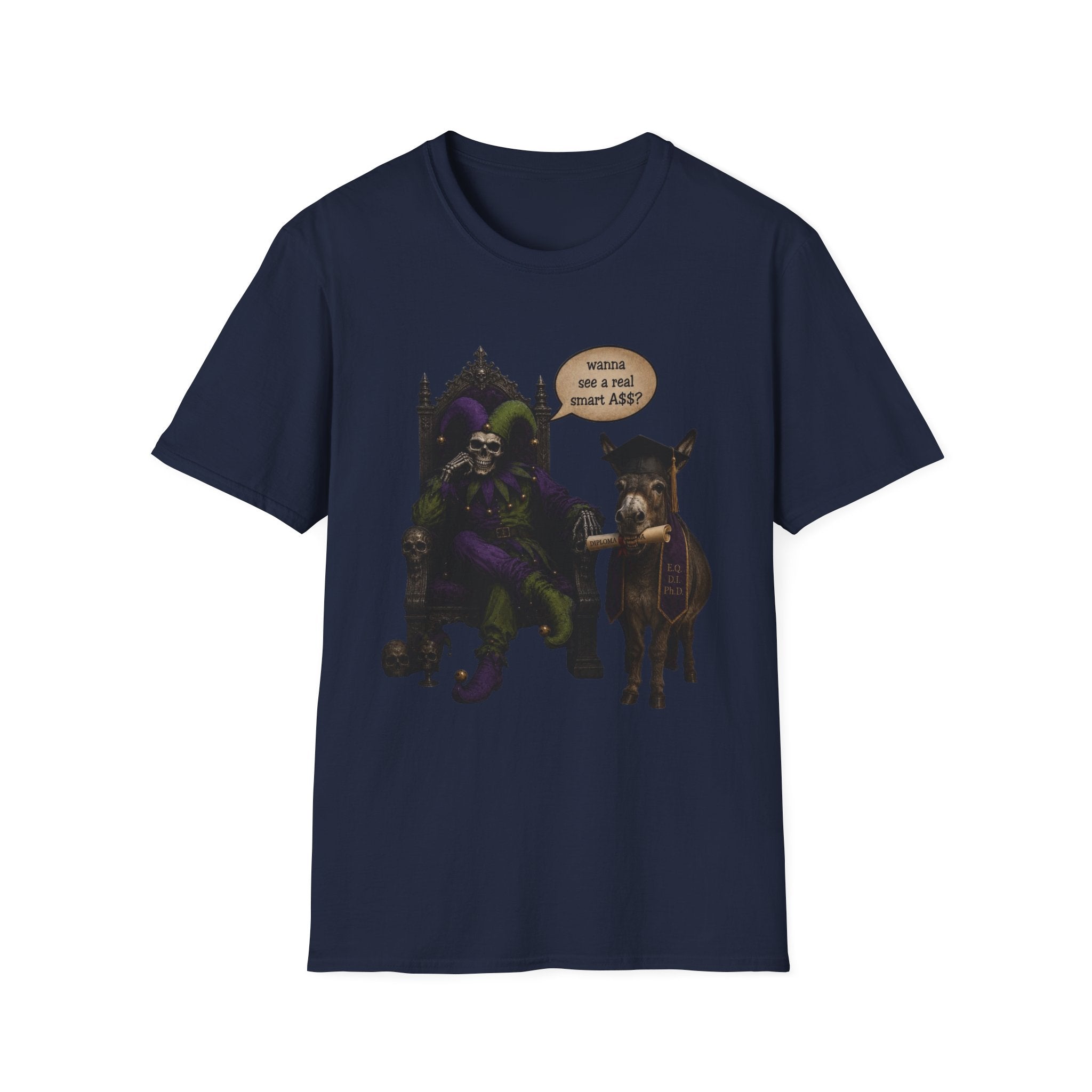 Jester Throne T-Shirt — “Wicked and a Smart Ass” Dark Gothic Graphic Tee