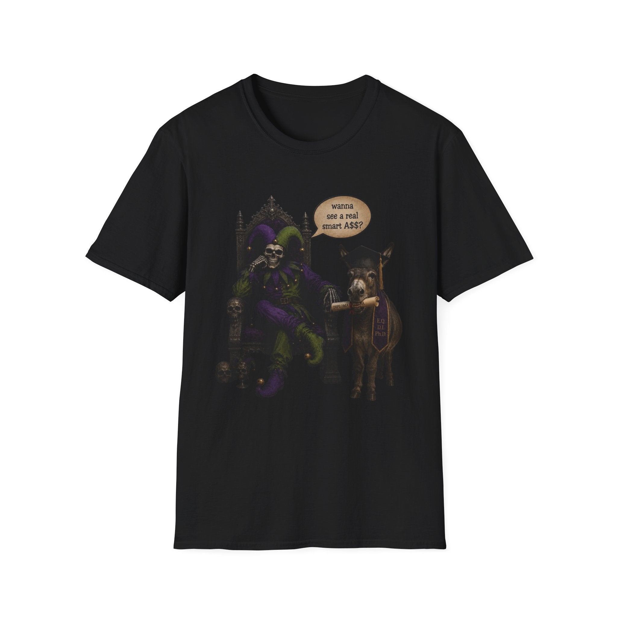 Jester Throne T-Shirt — “Wicked and a Smart Ass” Dark Gothic Graphic Tee