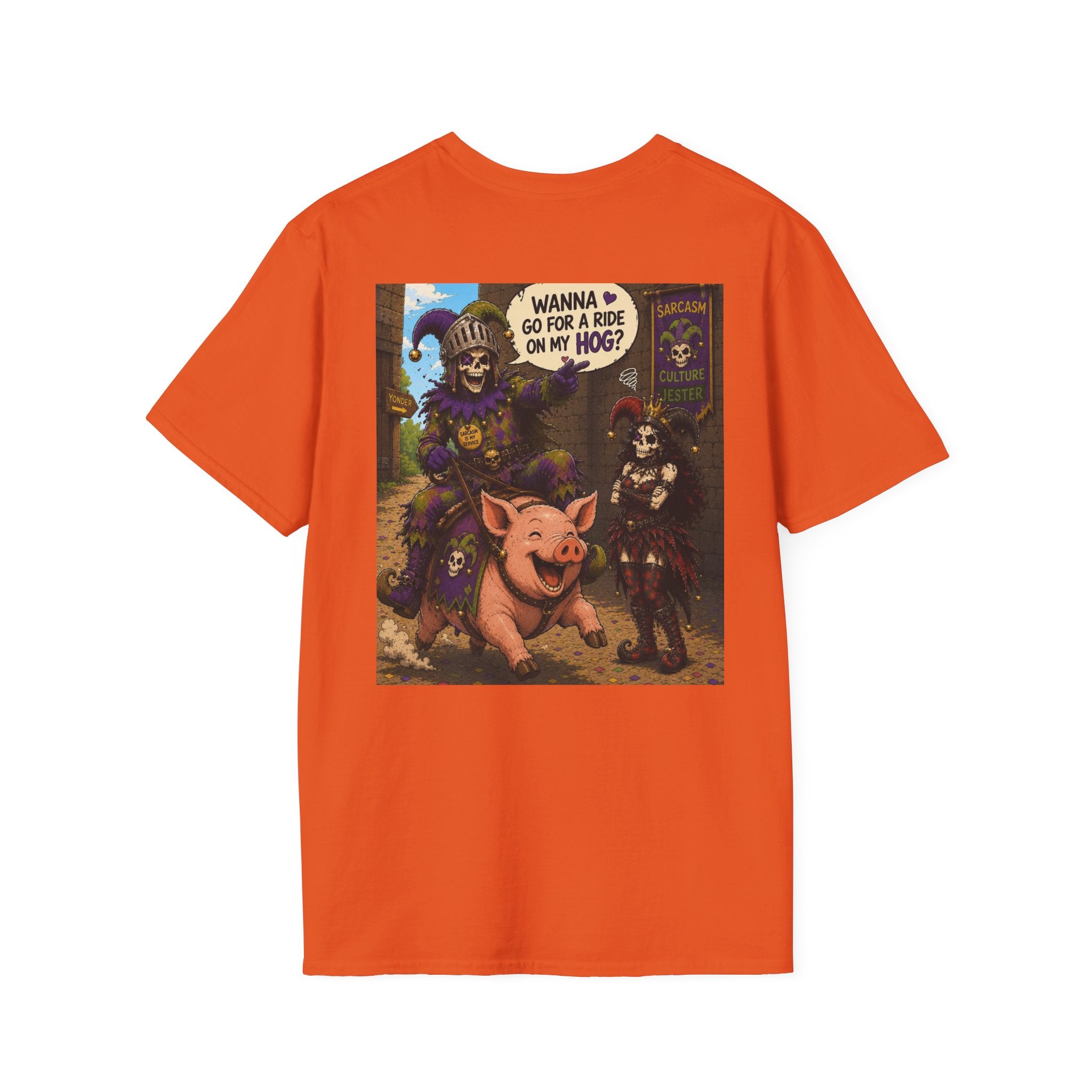 Witch & Pig Vintage Graphic T-Shirt — "Wanna Go for a Ride on My Hog?"