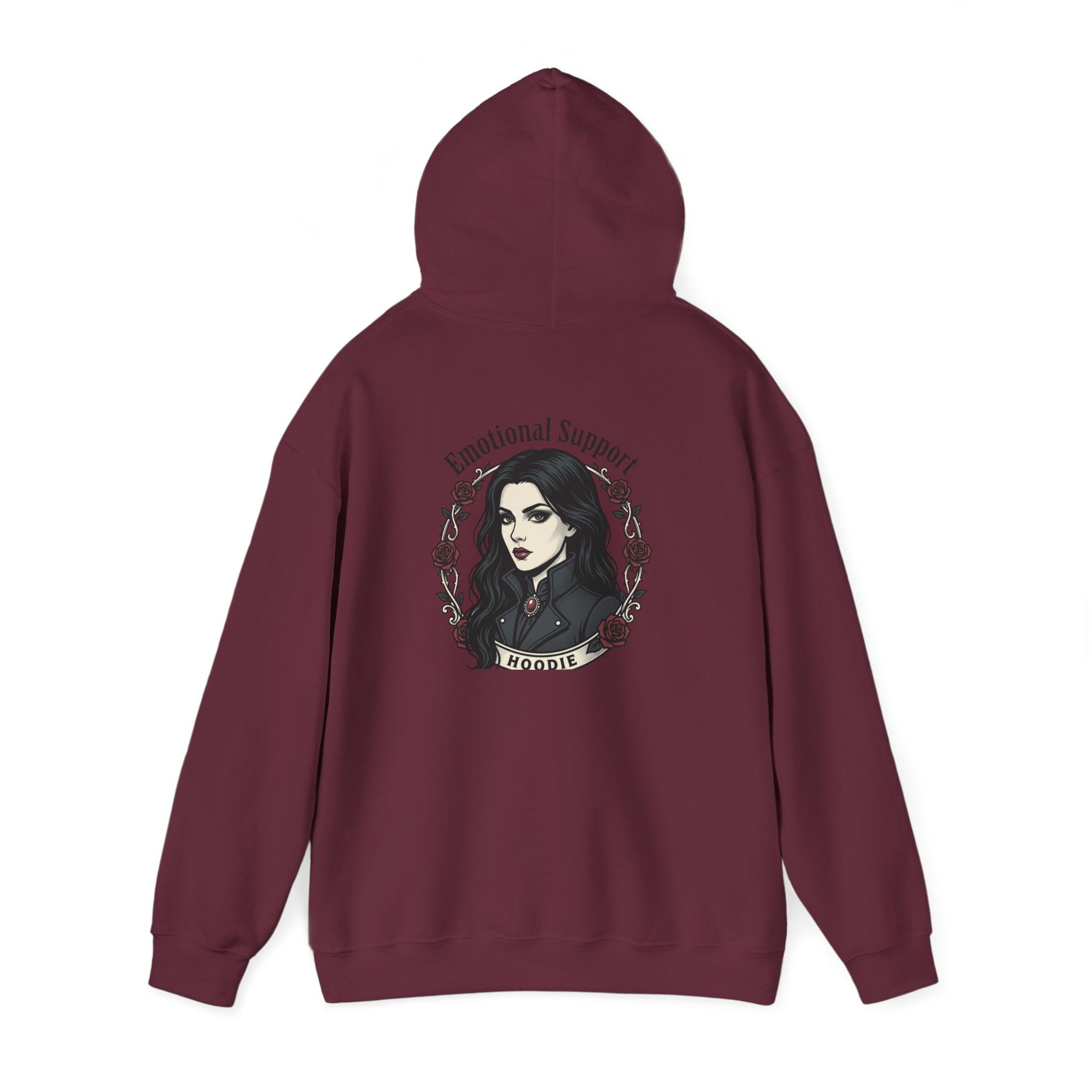 The Emotional Support Hoodie — Jester Skull Dark Rose | Sarcasm Culture