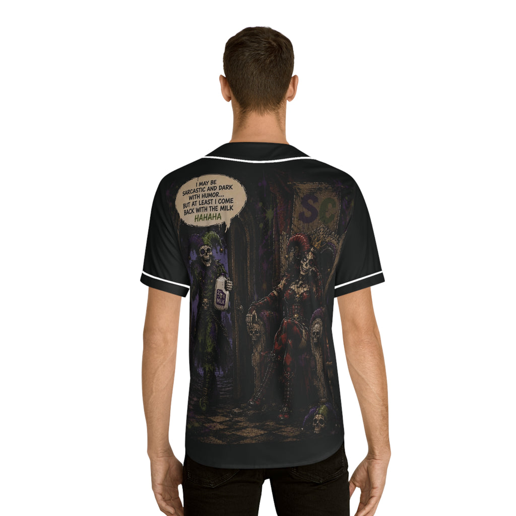 Sarcasm Culture Baseball Jersey – Dark Joker Skull Graphic