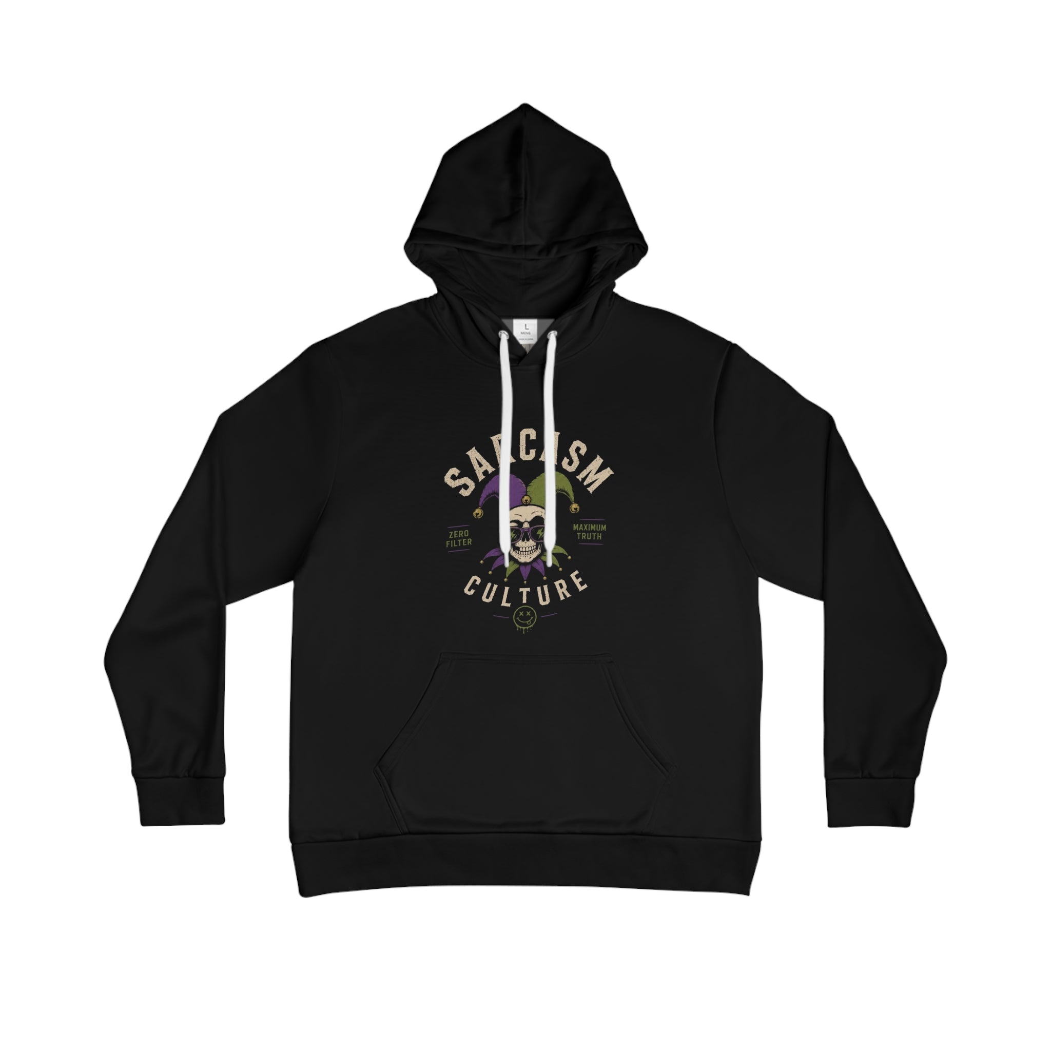 Hoodie - 'Sarcasm Culture' Skull Hoodie: "For Those Who Survived Another Family Gathering" Graphic