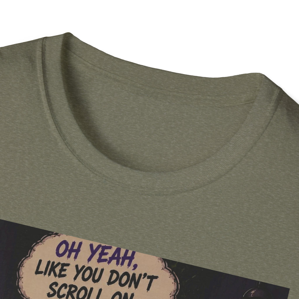 Skull Throne T-Shirt — 'Oh Yeah, Like You Don't Scroll on the Bowl' Gothic Graphic Tee