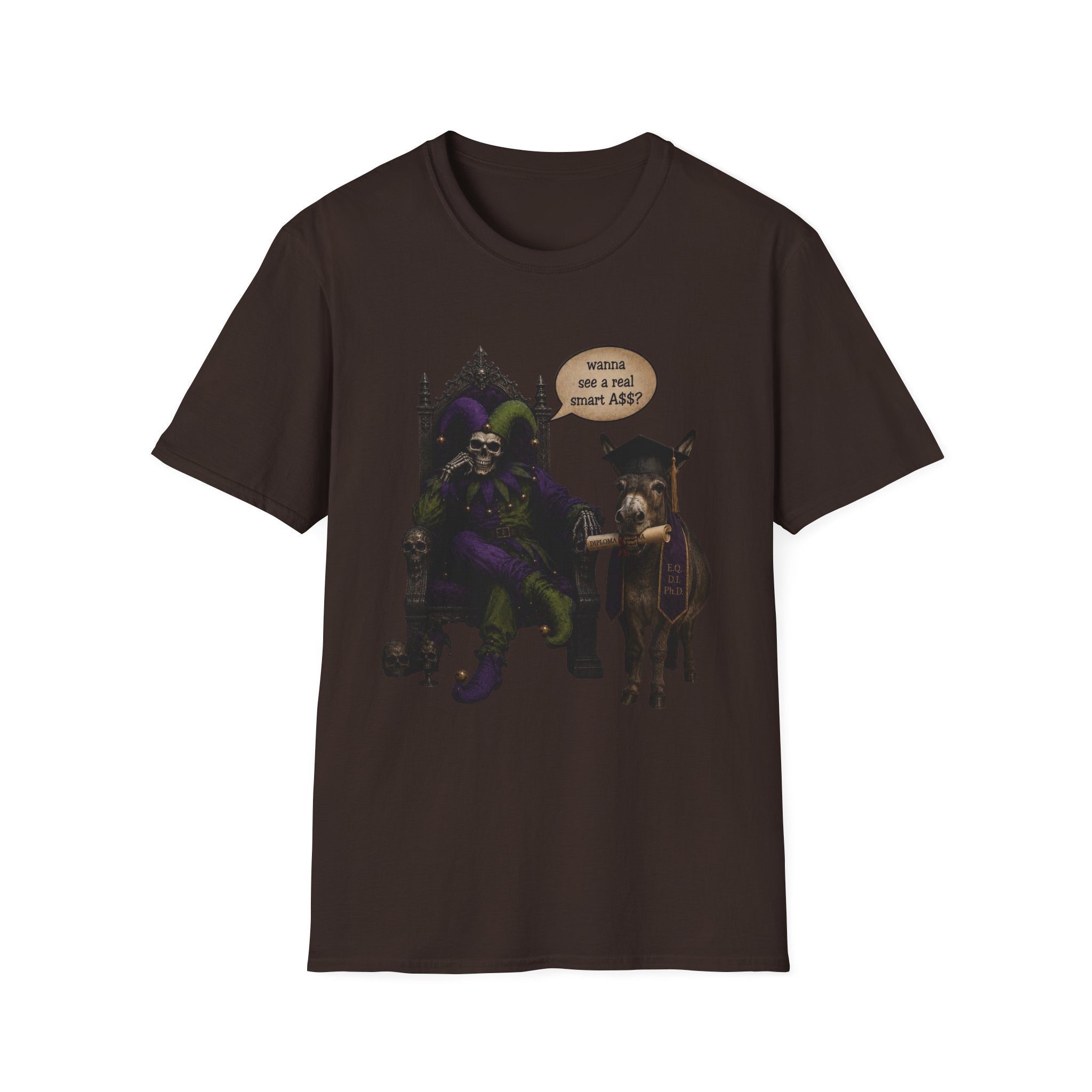 Jester Throne T-Shirt — “Wicked and a Smart Ass” Dark Gothic Graphic Tee