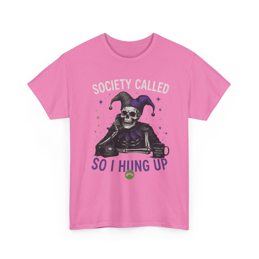 So I Hung Up Skull Jester T-Shirt — Goth Humor Graphic Tee