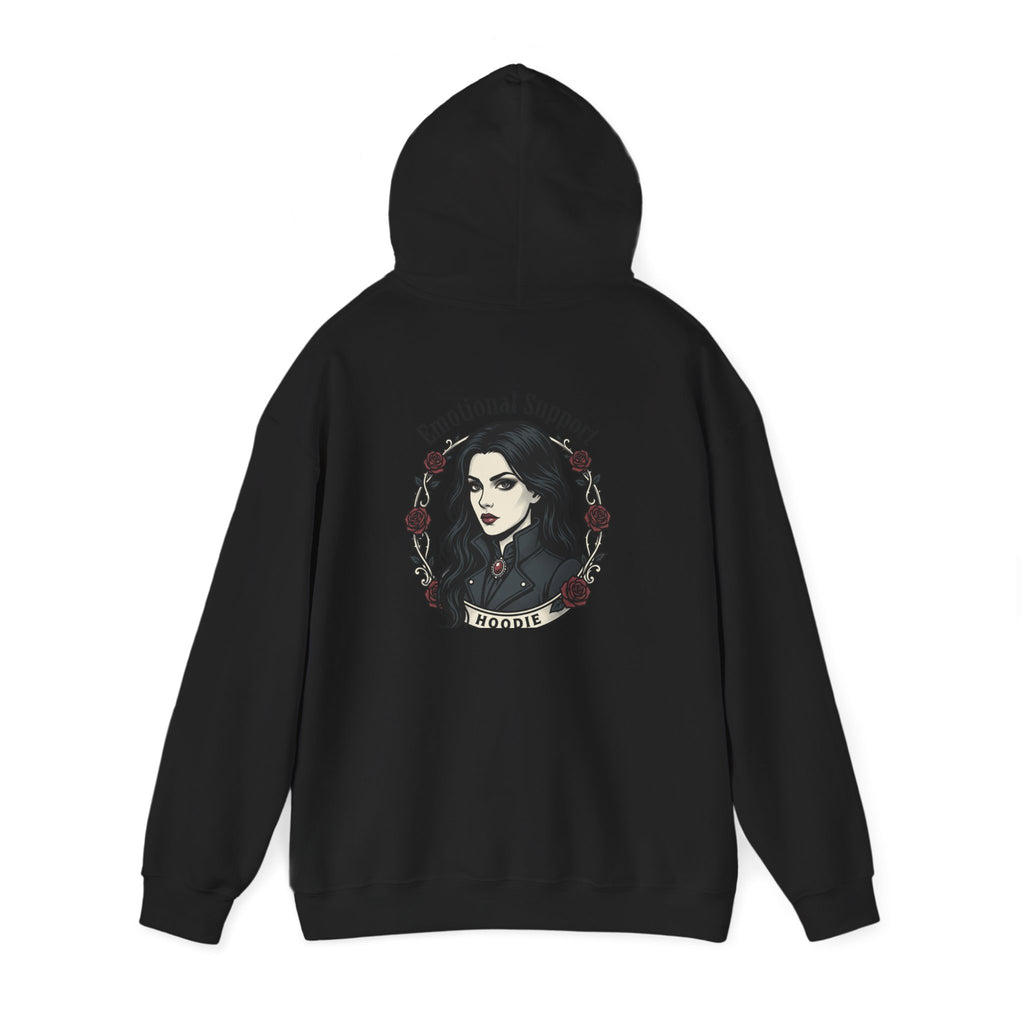 The Emotional Support Hoodie — Jester Skull Dark Rose | Sarcasm Culture