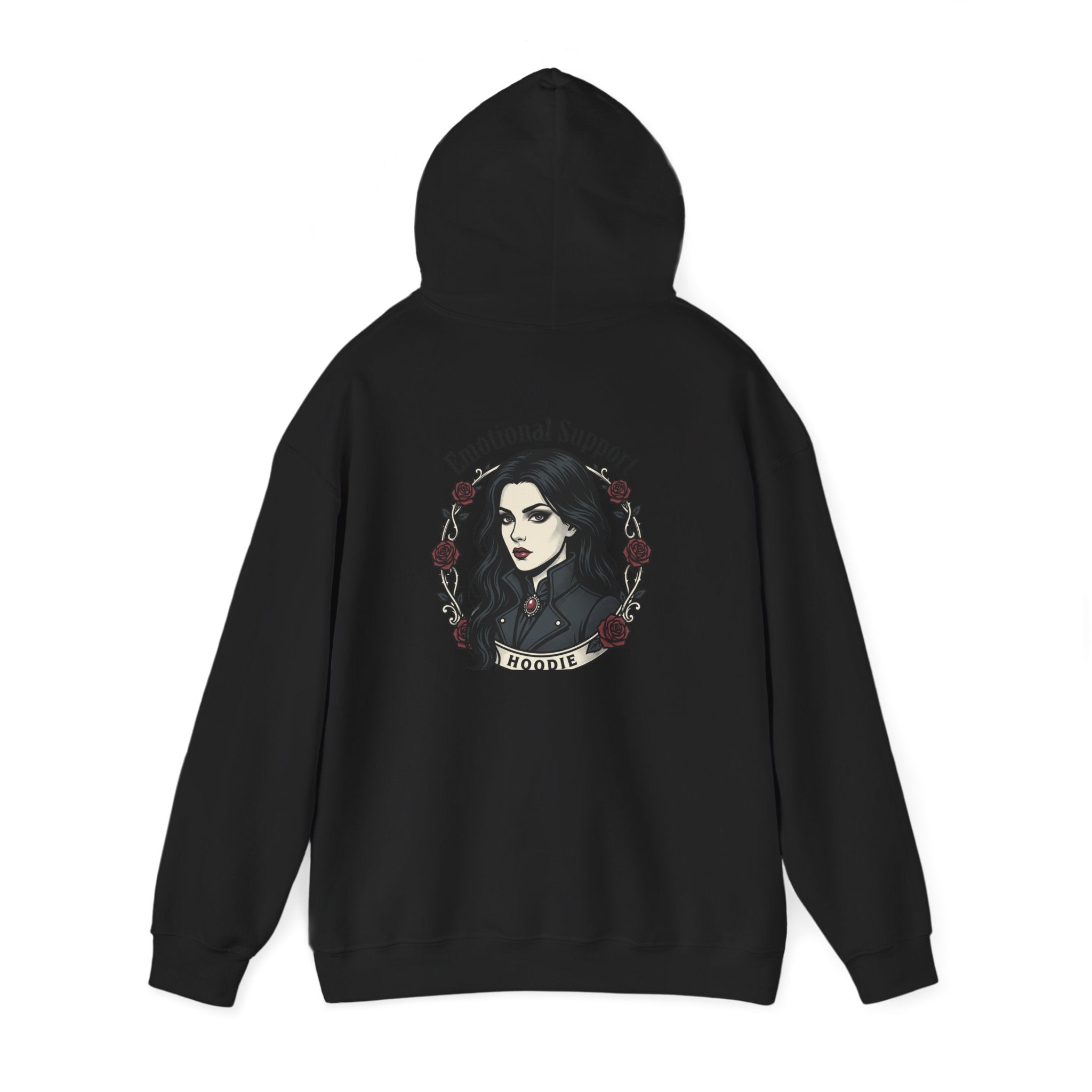 The Emotional Support Hoodie — Jester Skull Dark Rose | Sarcasm Culture
