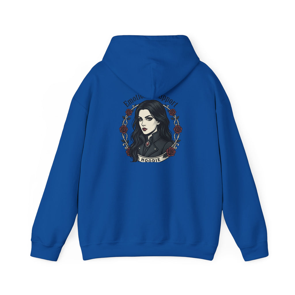 The Emotional Support Hoodie — Jester Skull Dark Rose | Sarcasm Culture