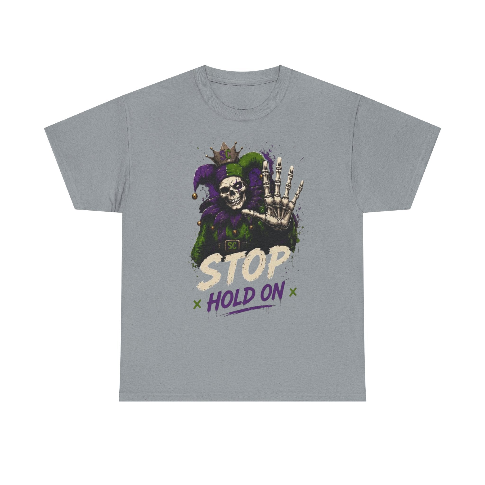 Stop Hold On Tee — 'OK Now Talk' Jester Graphic Unisex T-Shirt
