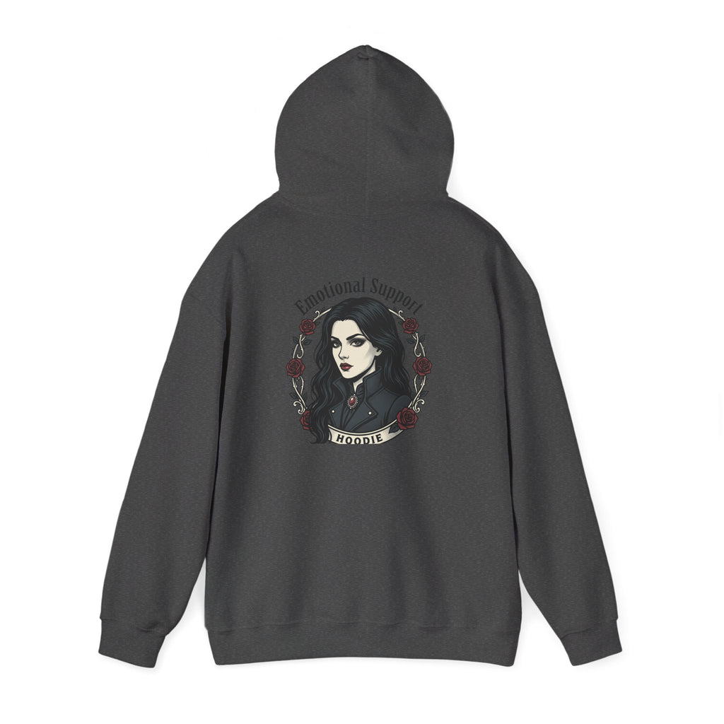 The Emotional Support Hoodie — Jester Skull Dark Rose | Sarcasm Culture