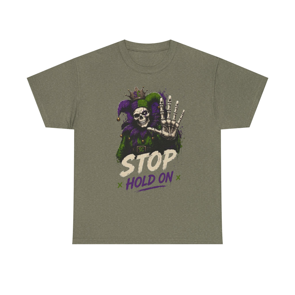 Stop Hold On Tee — 'OK Now Talk' Jester Graphic Unisex T-Shirt