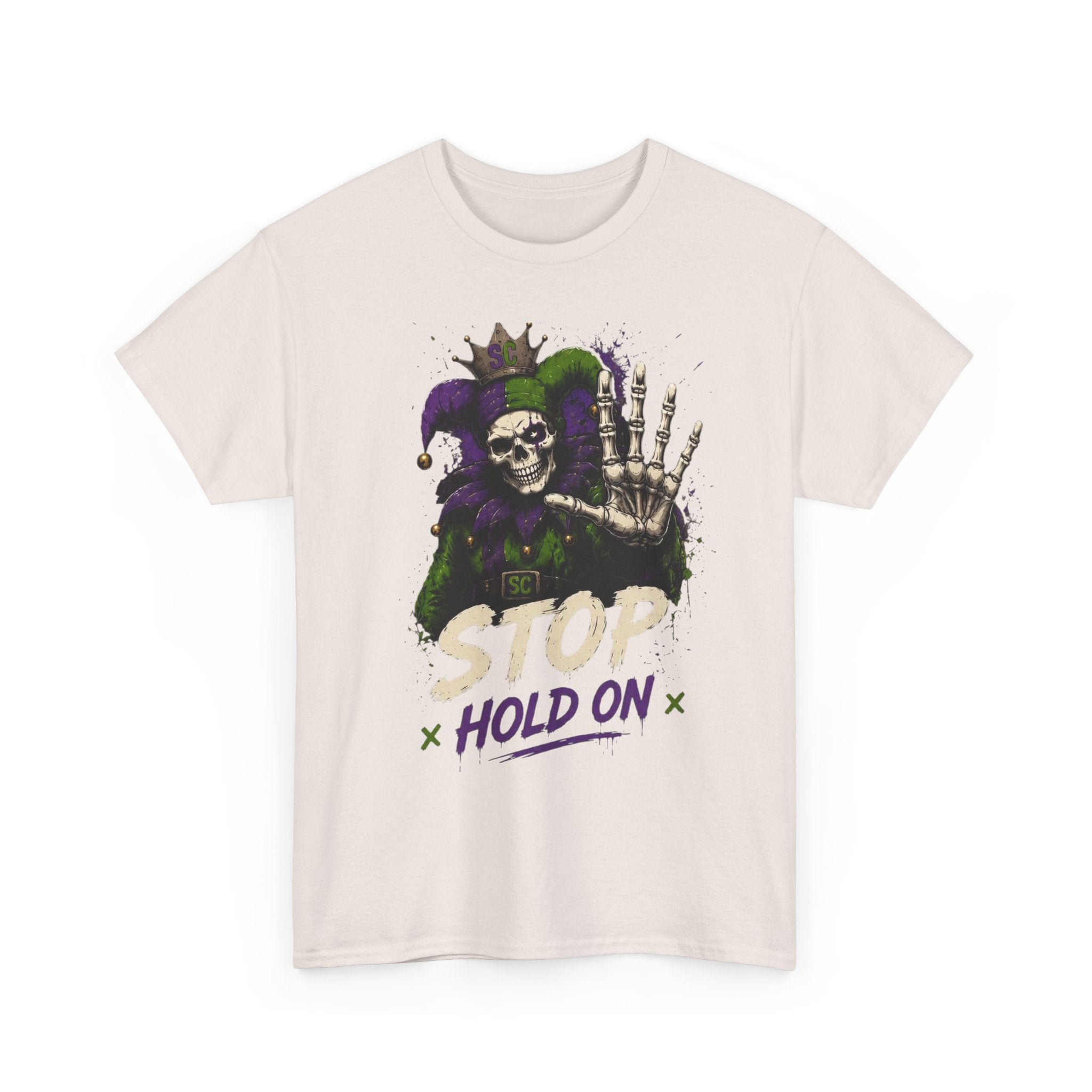 Stop Hold On Tee — 'OK Now Talk' Jester Graphic Unisex T-Shirt