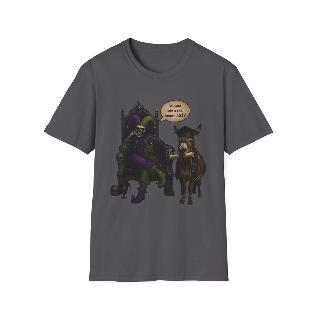 Jester Throne T-Shirt — “Wicked and a Smart Ass” Dark Gothic Graphic Tee