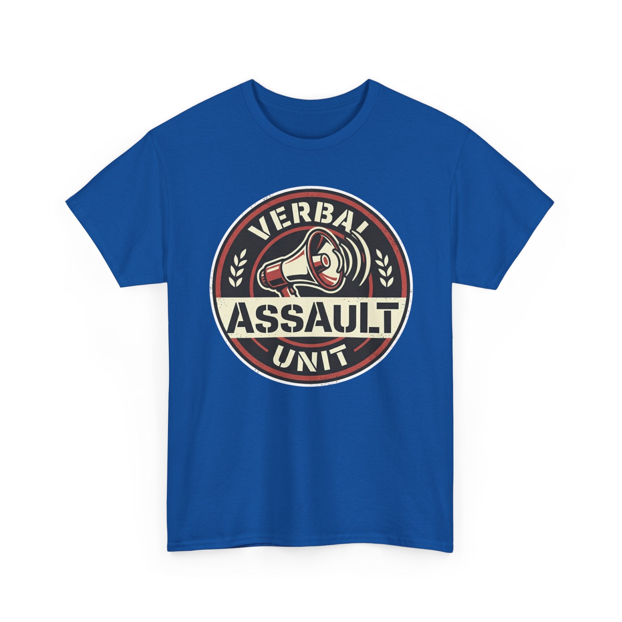 "Verbal Assault Unit" Funny Sarcasm Megaphone Dark Humor Graphic T-Shirt