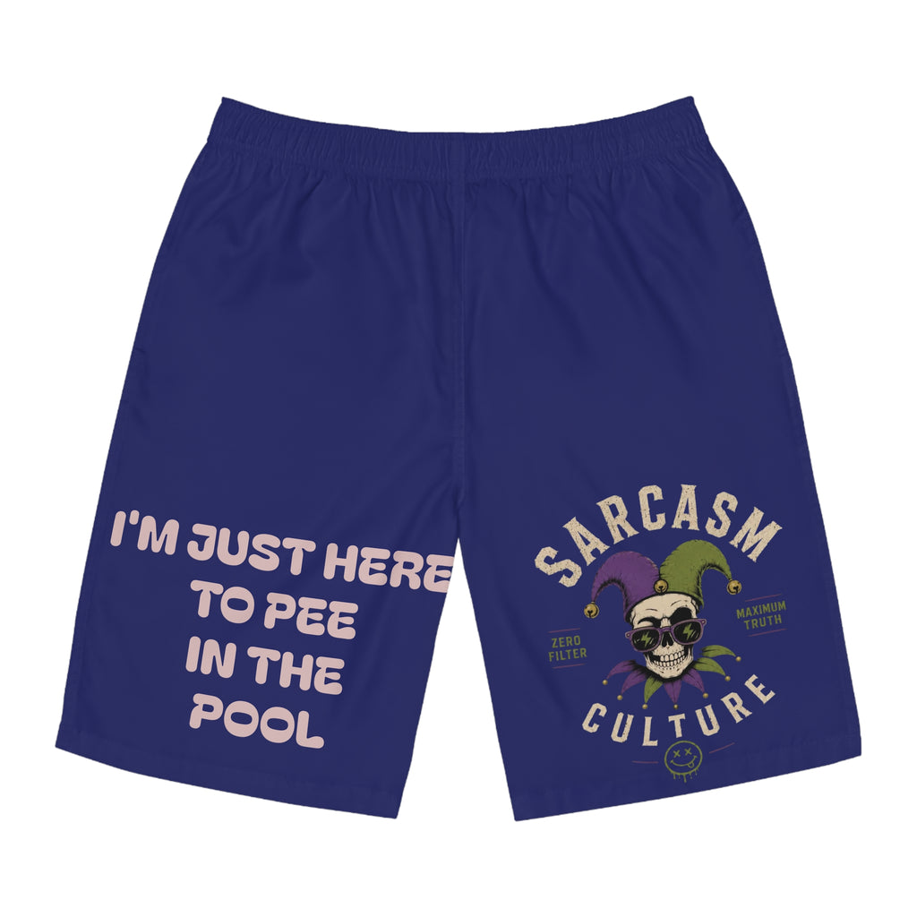 "I'm Just Here to Pee in the Pool" Men's Swim Shorts