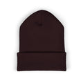 Sarcasm Culture Embroidered Cuffed Beanie — Olive Knit Winter Hat