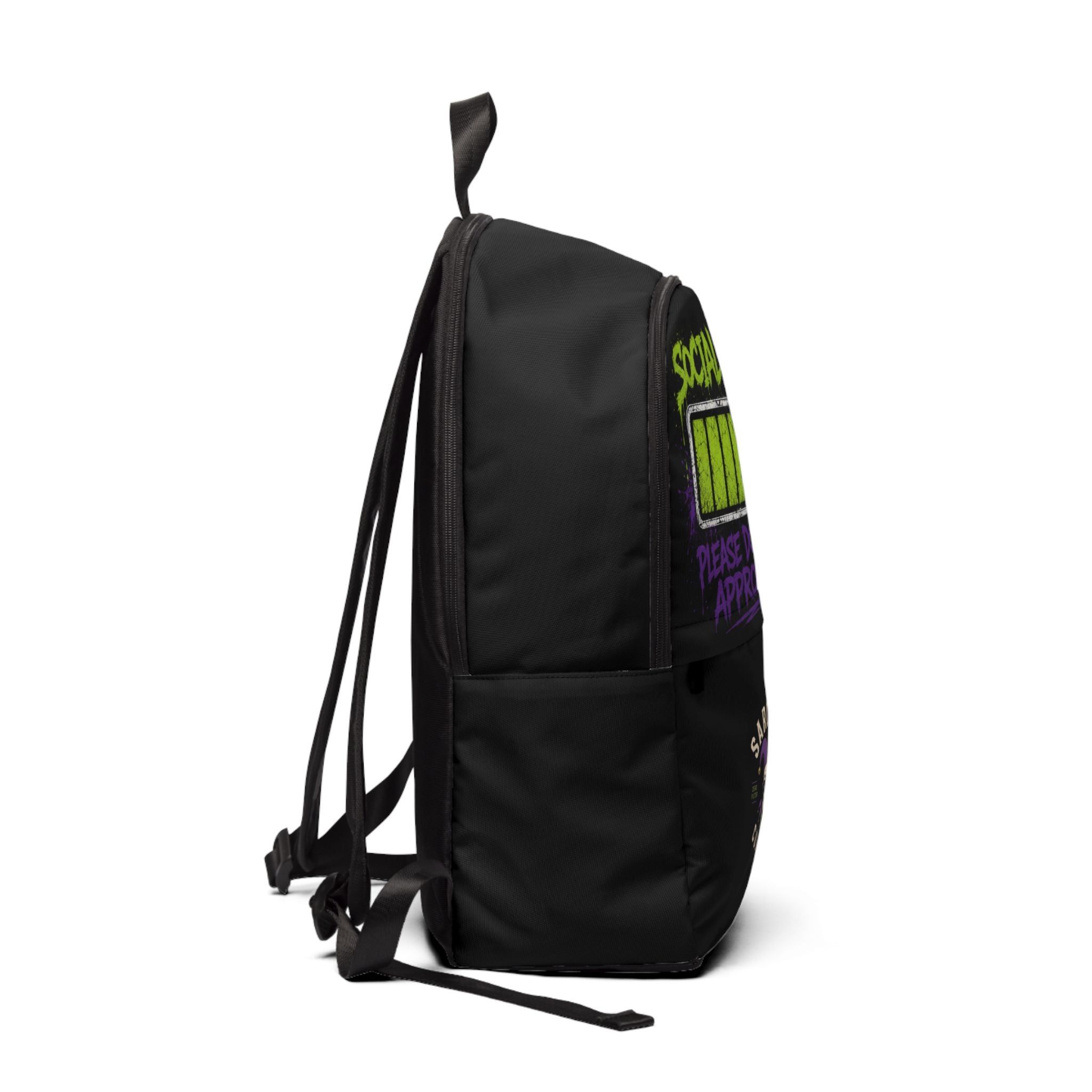 Social Battery Backpack – "Please Do Not Approach" Funny Sarcasm Culture Daypack