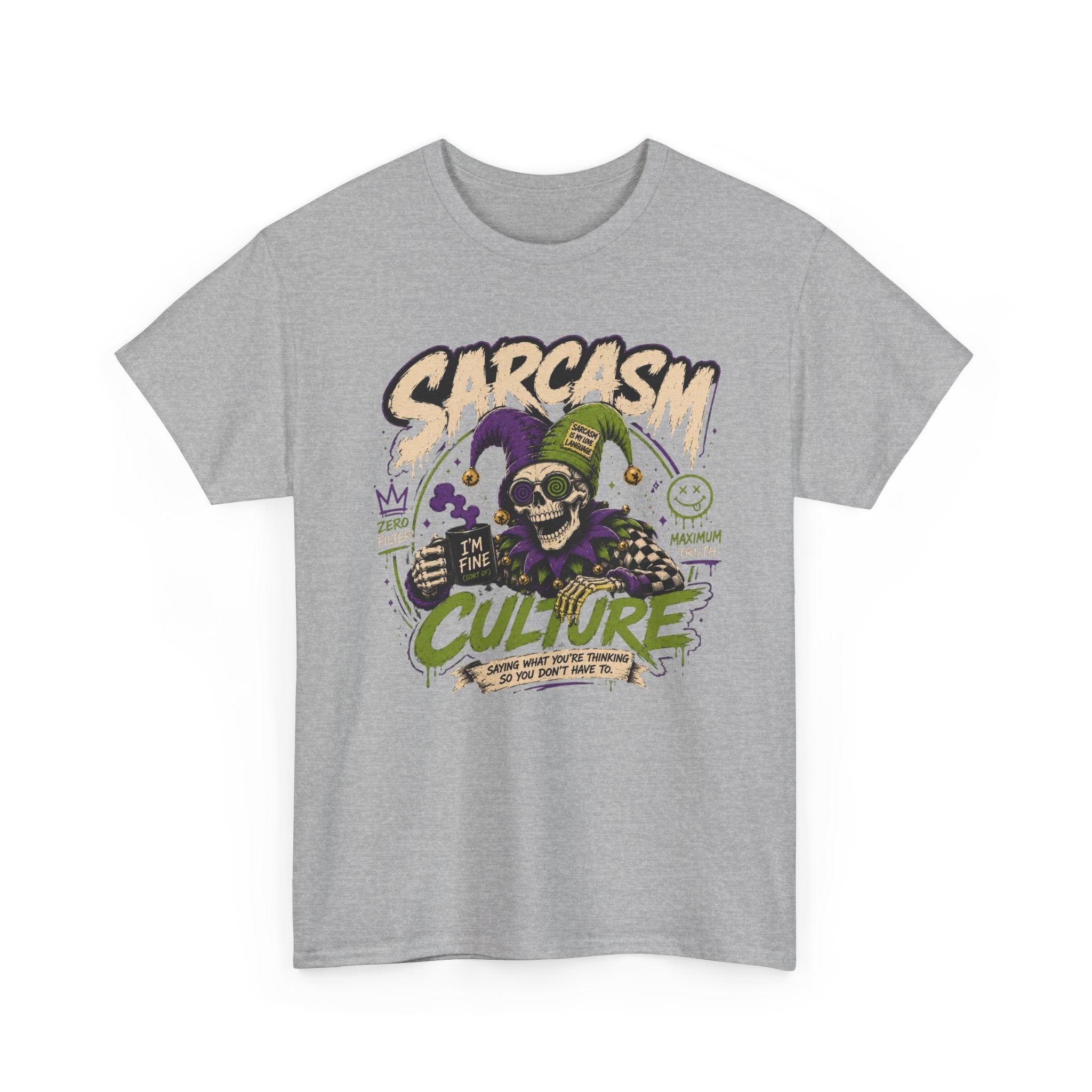 Off His Meds Jester Tee — Wild & Unhinged Sarcasm Culture Graphic T-Shirt