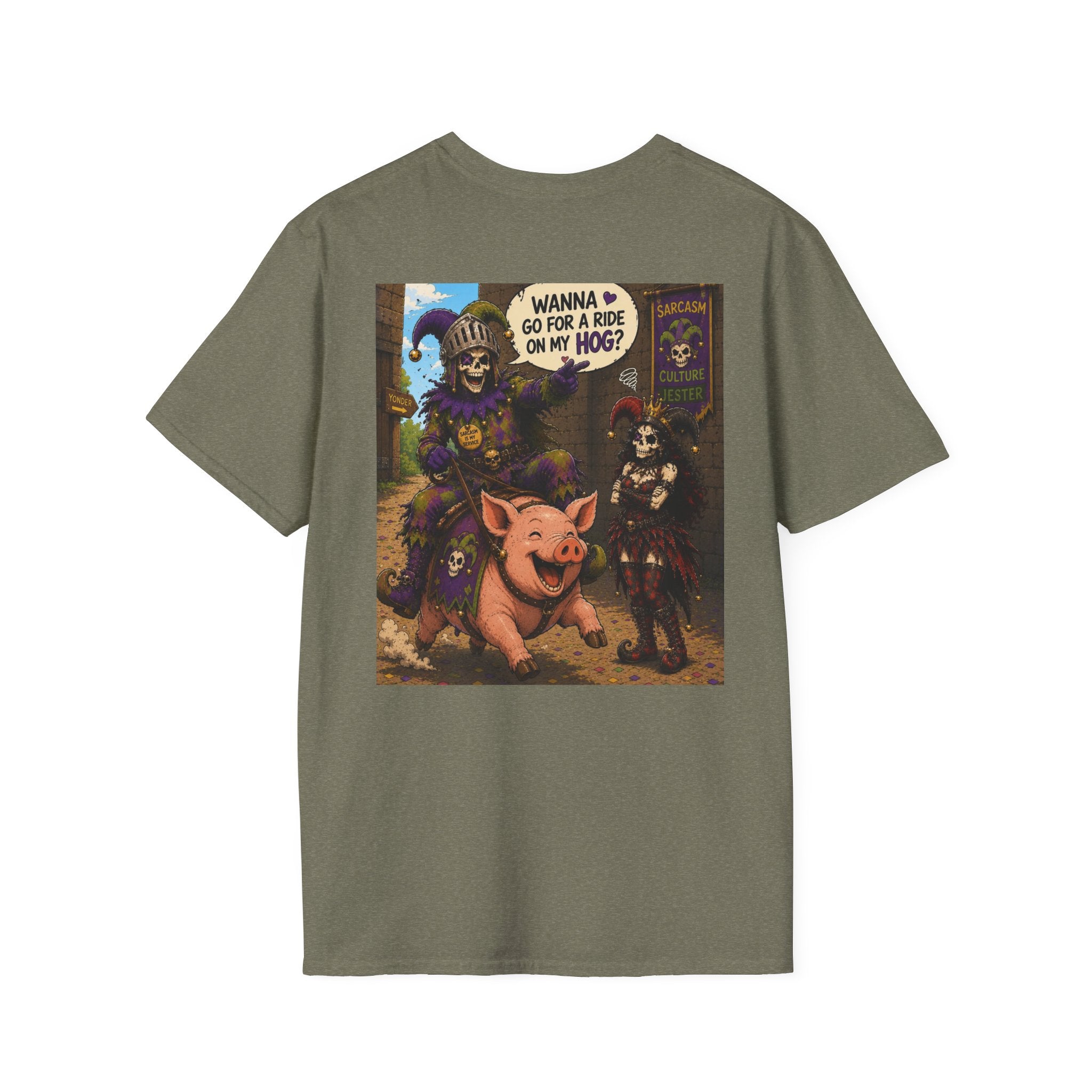 Witch & Pig Vintage Graphic T-Shirt — "Wanna Go for a Ride on My Hog?"