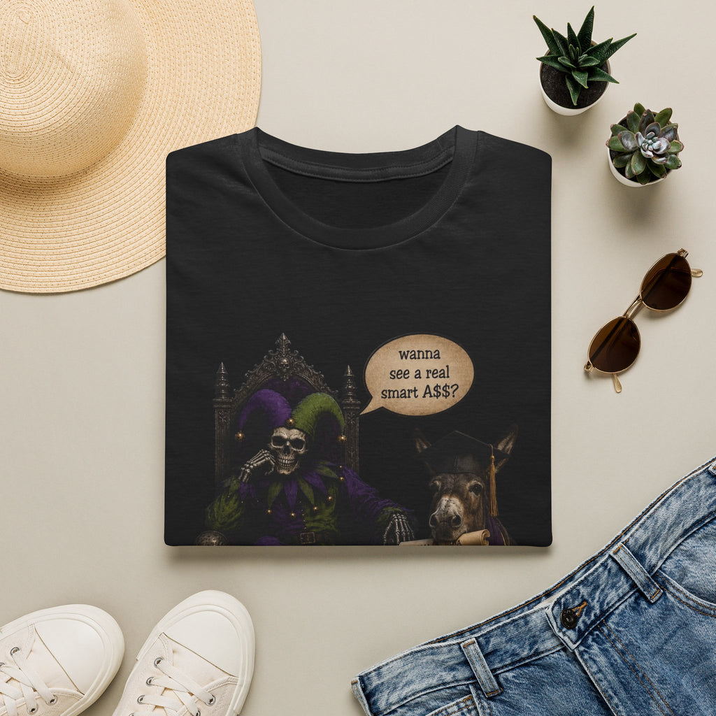 Jester Throne T-Shirt — “Wicked and a Smart Ass” Dark Gothic Graphic Tee