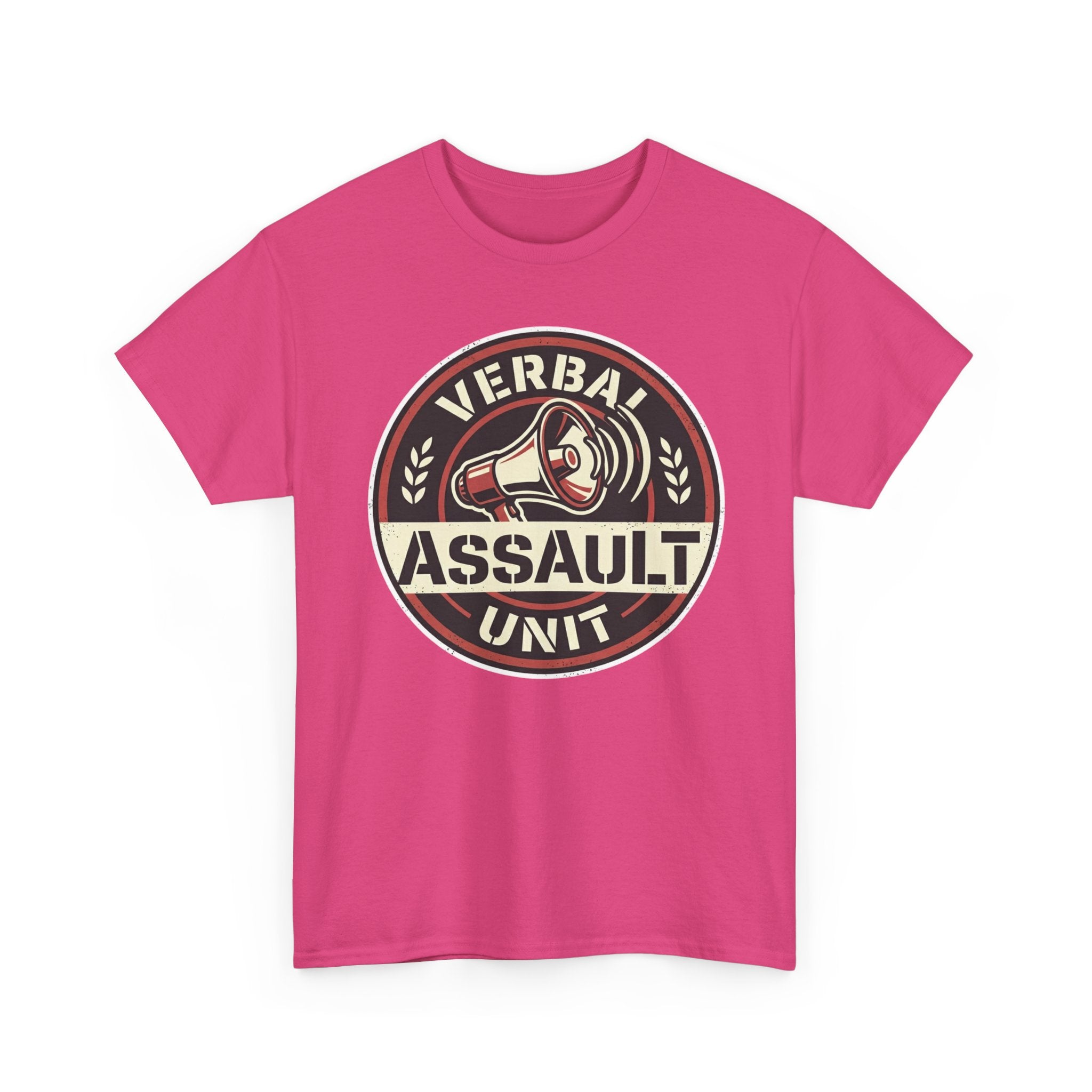 "Verbal Assault Unit" Funny Sarcasm Megaphone Dark Humor Graphic T-Shirt