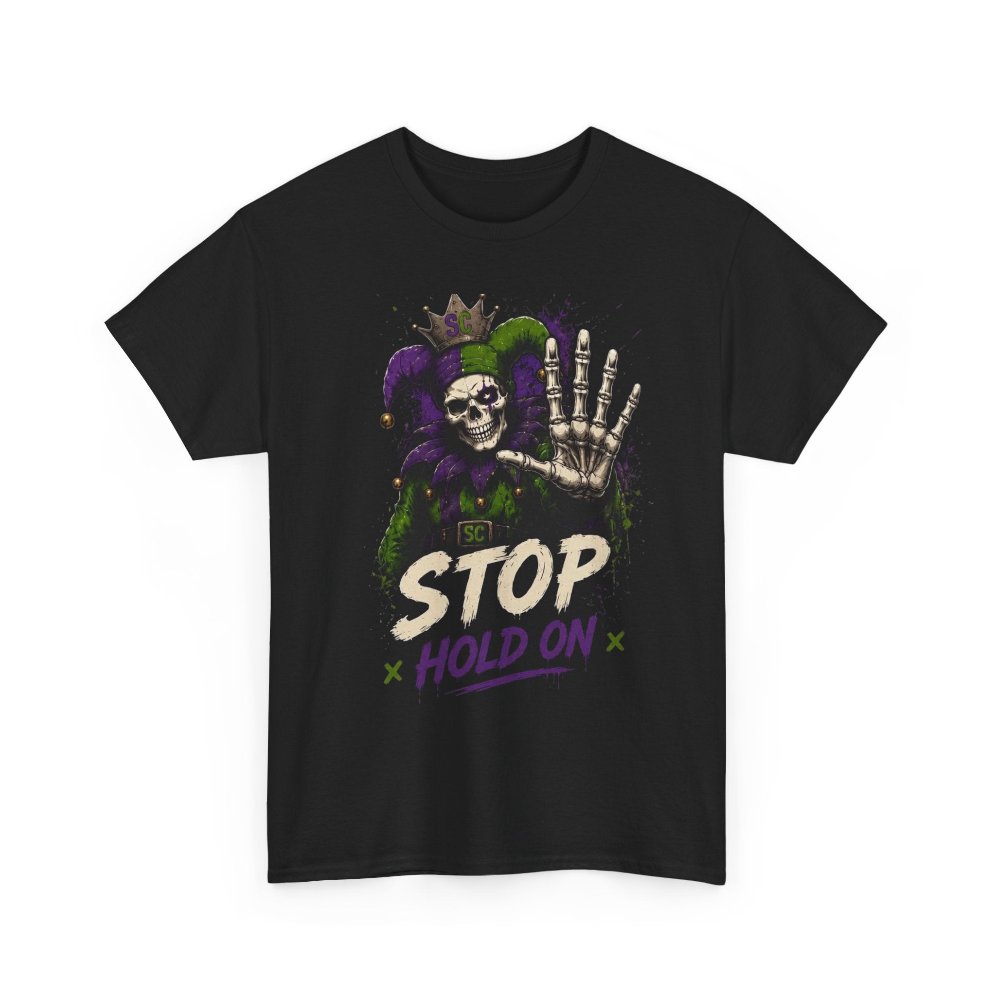 Stop Hold On Tee — 'OK Now Talk' Jester Graphic Unisex T-Shirt