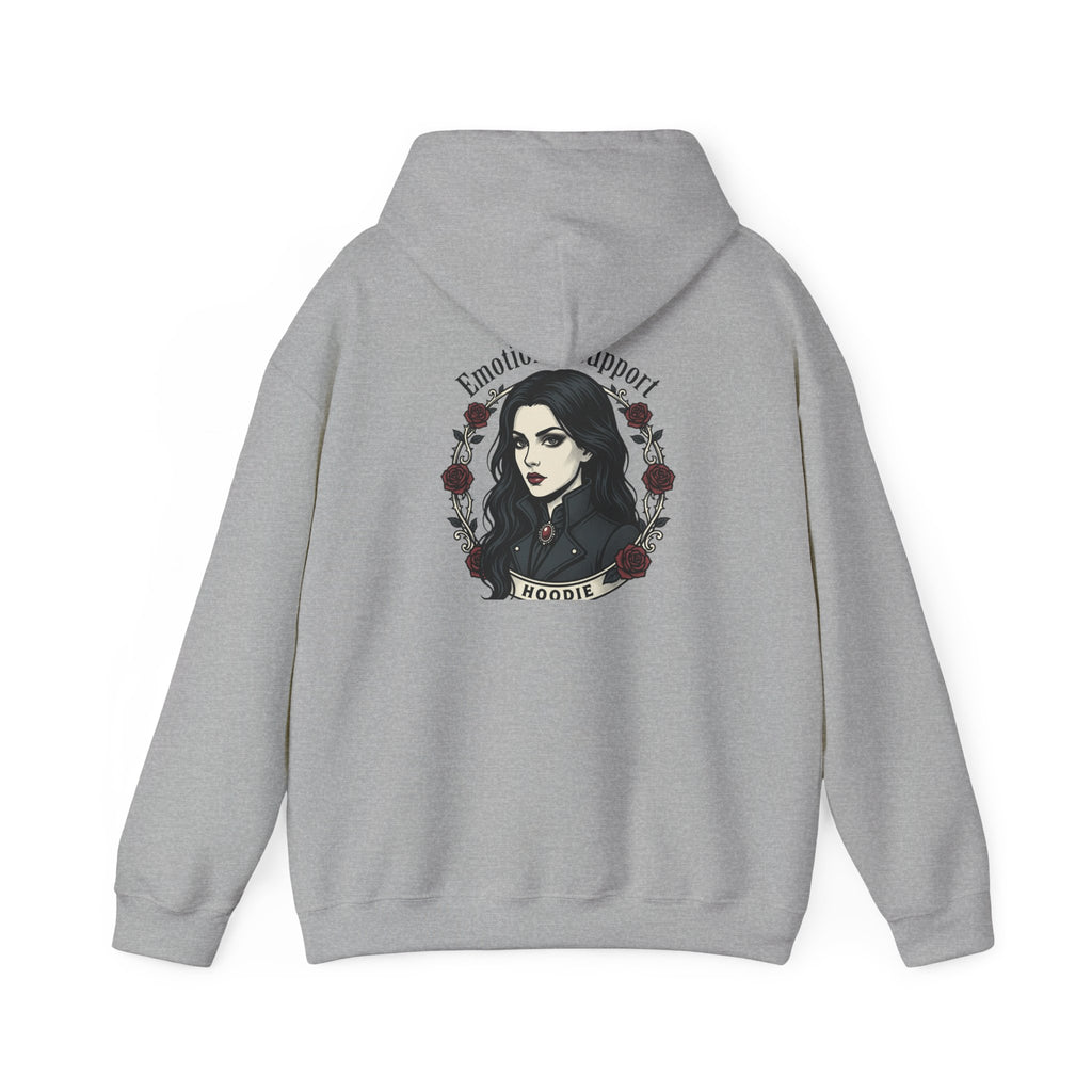 The Emotional Support Hoodie — Jester Skull Dark Rose | Sarcasm Culture