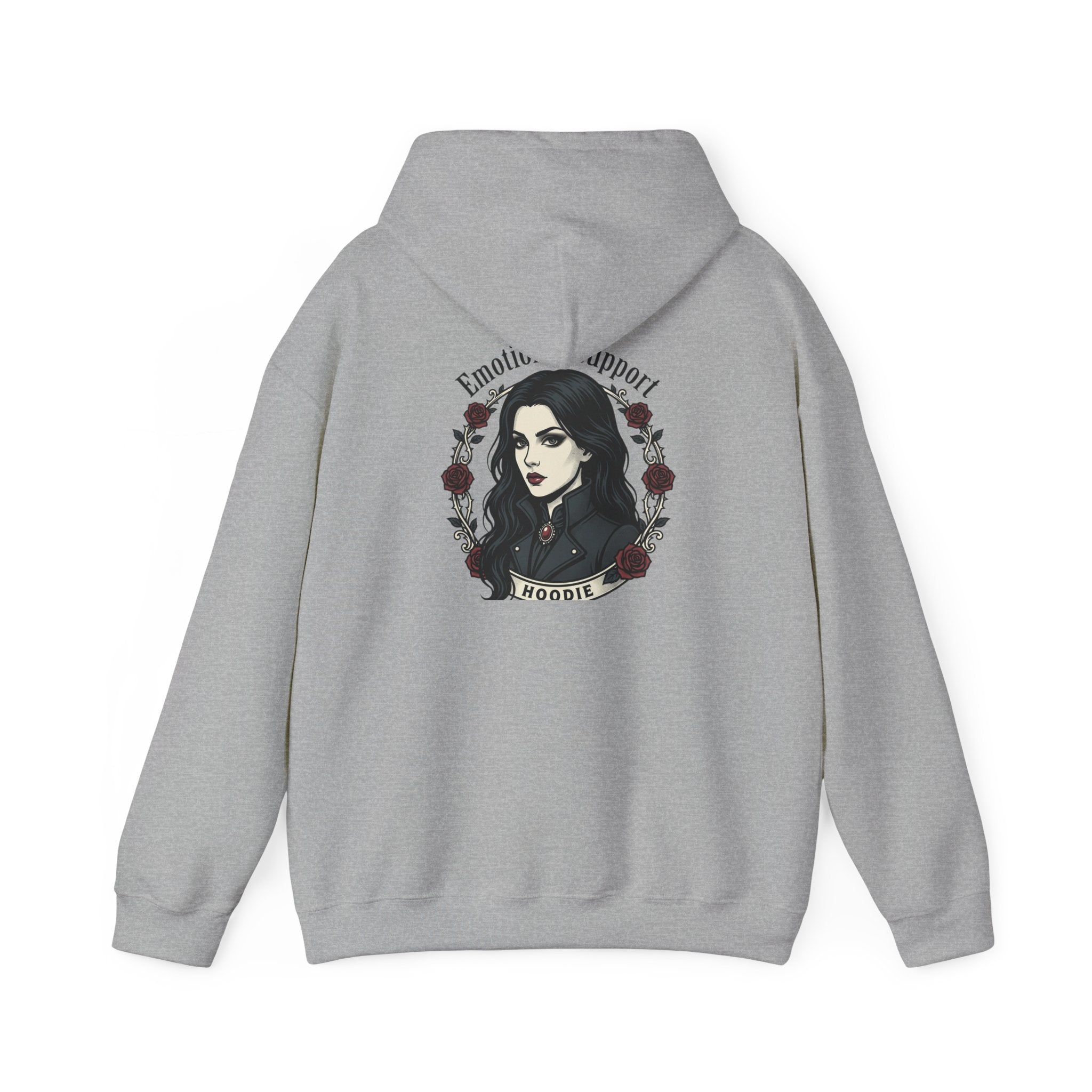 The Emotional Support Hoodie — Jester Skull Dark Rose | Sarcasm Culture