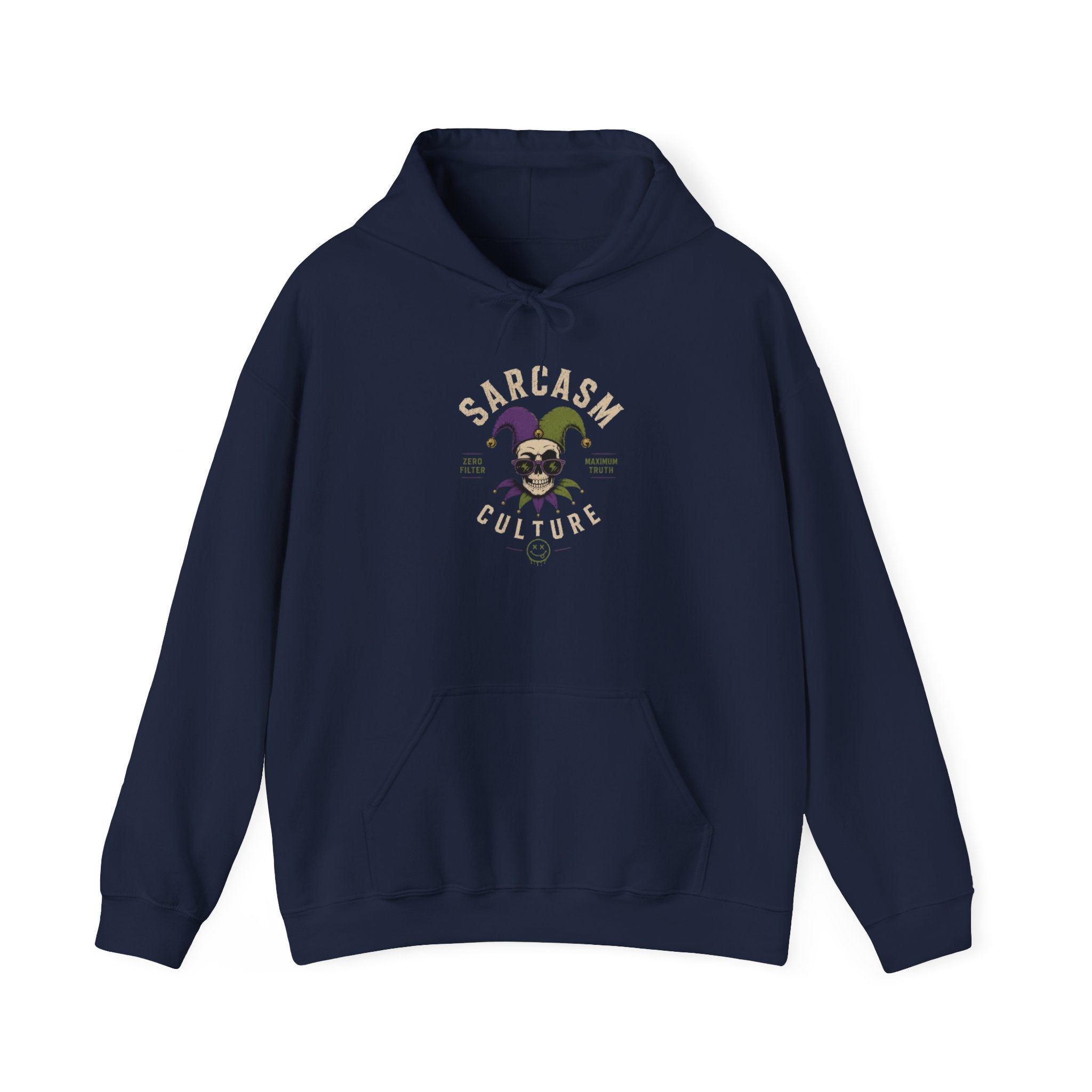 The Emotional Support Hoodie — Jester Skull Dark Rose | Sarcasm Culture