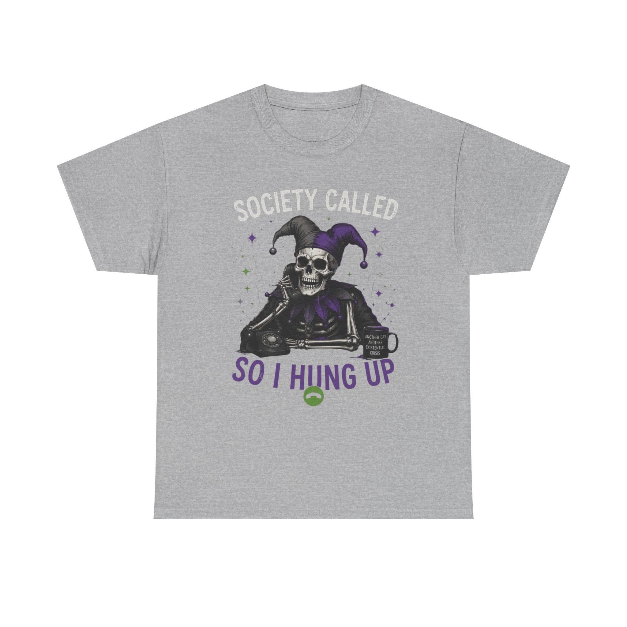 So I Hung Up Skull Jester T-Shirt — Goth Humor Graphic Tee