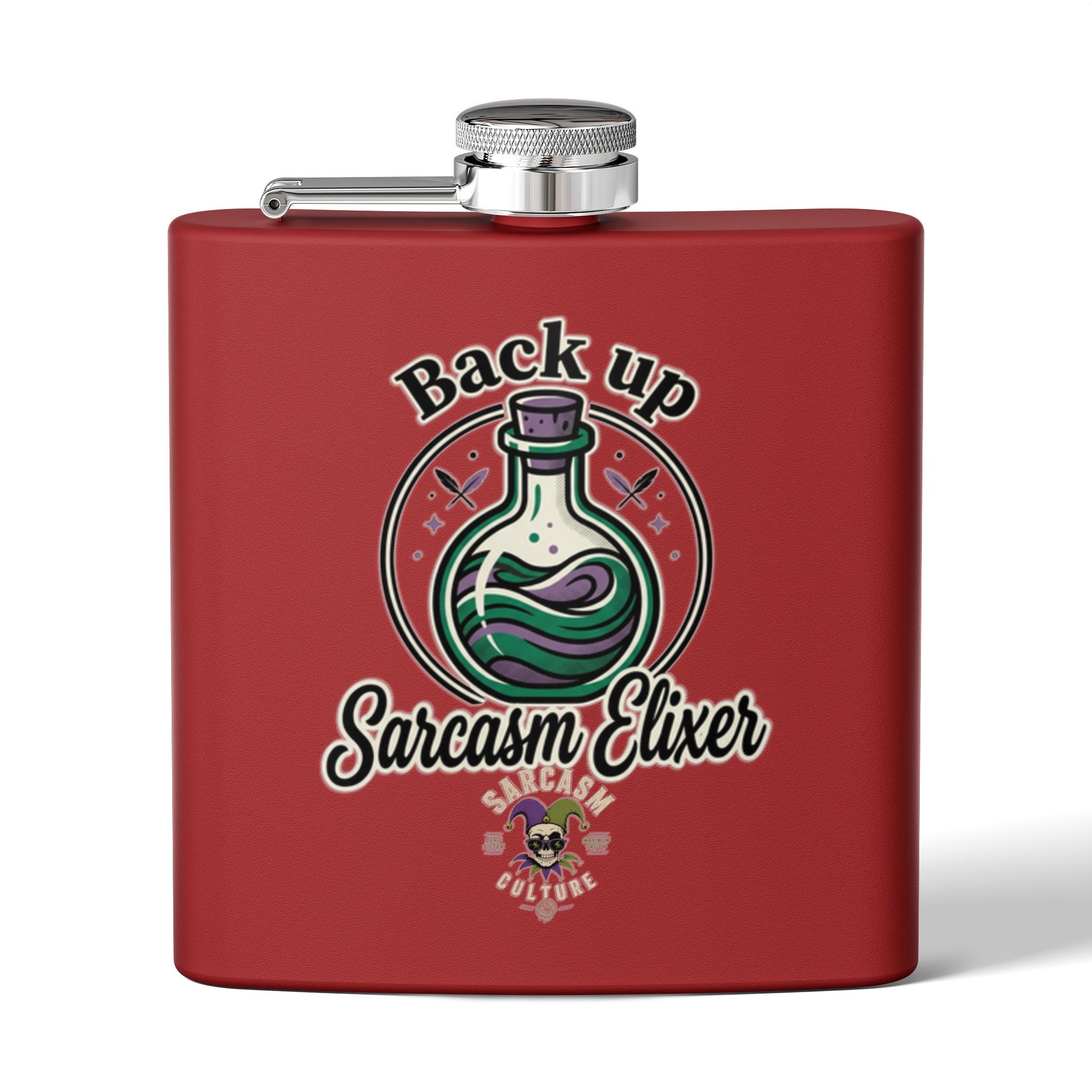 Sarcasm Elixir Flask — 6oz Stainless Steel Hip Flask