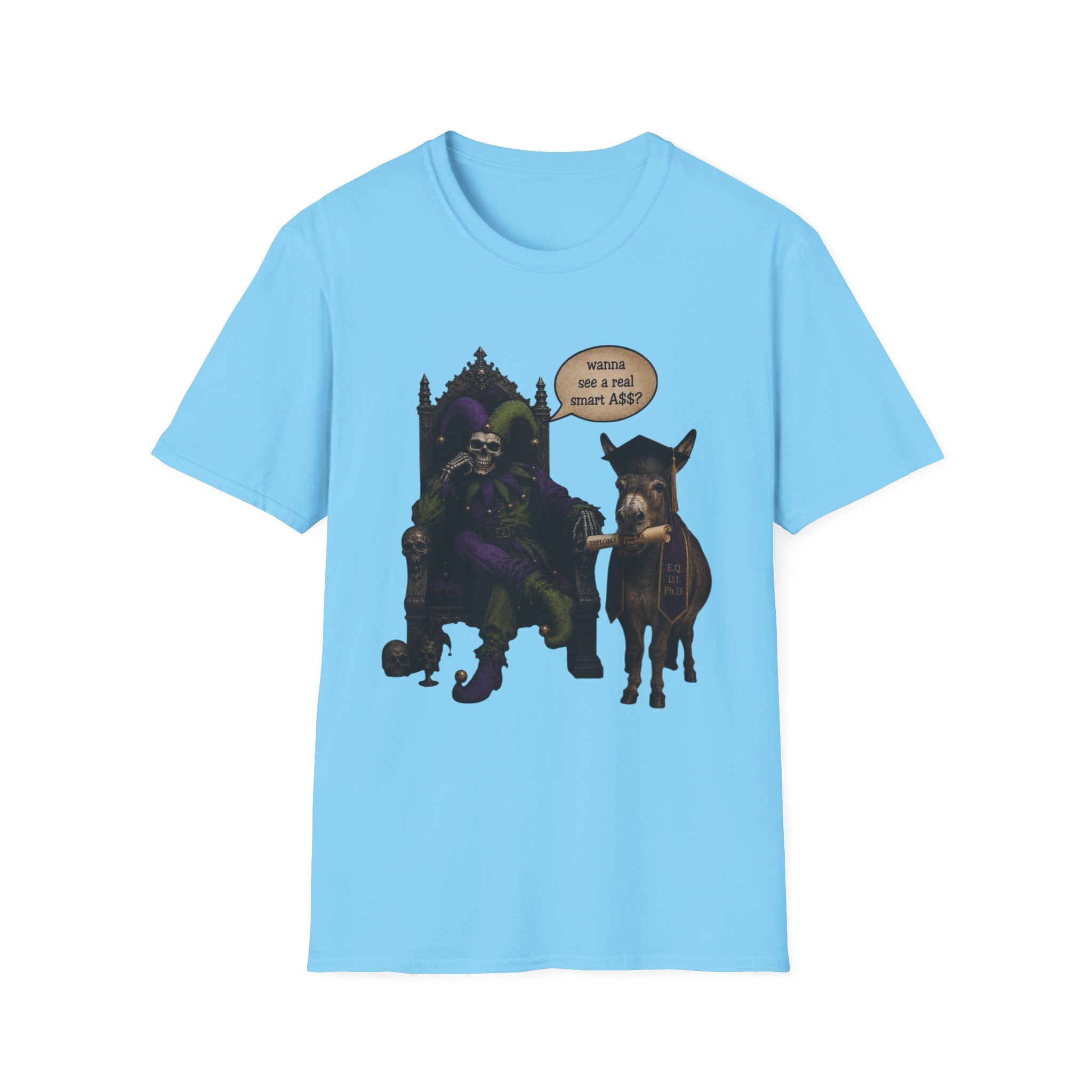 Jester Throne T-Shirt — “Wicked and a Smart Ass” Dark Gothic Graphic Tee