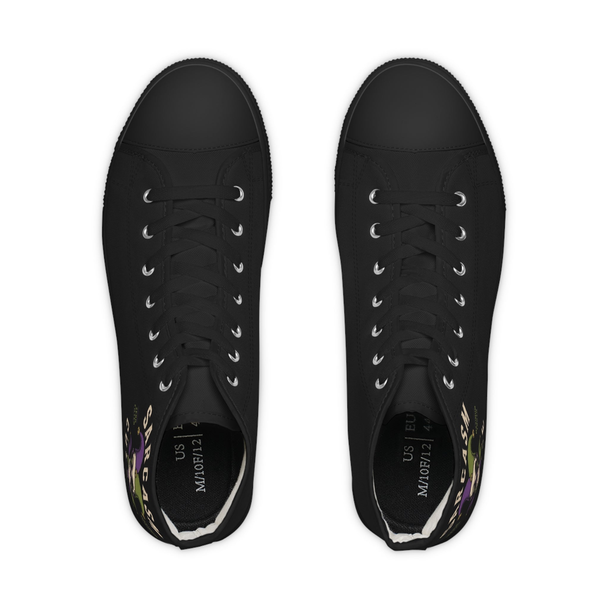 High Top Sneakers — 'Sarcasm Is My Love Language' Dark Humor Canvas Shoes