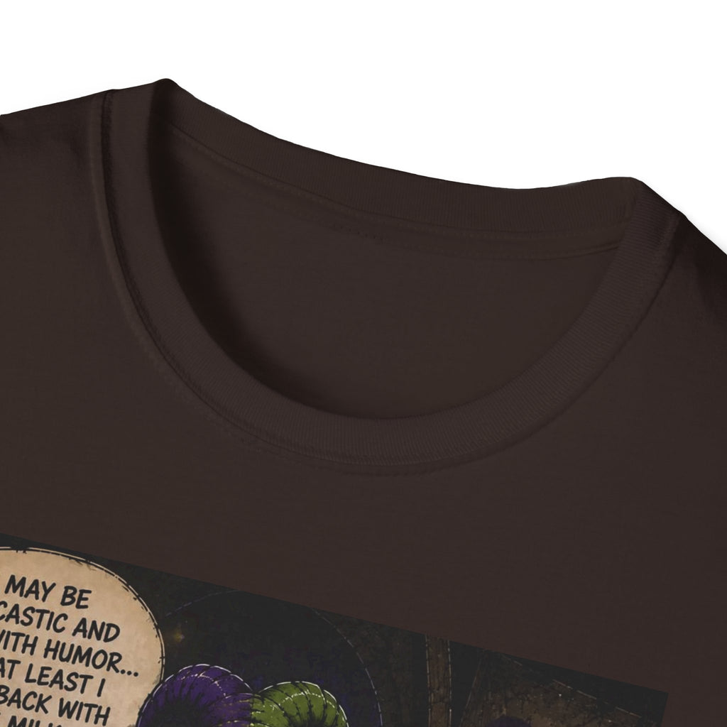 Skeleton with Milk Jug Graphic T-Shirt — 'I Love It When My Bones Pop' Goth Halloween Tee