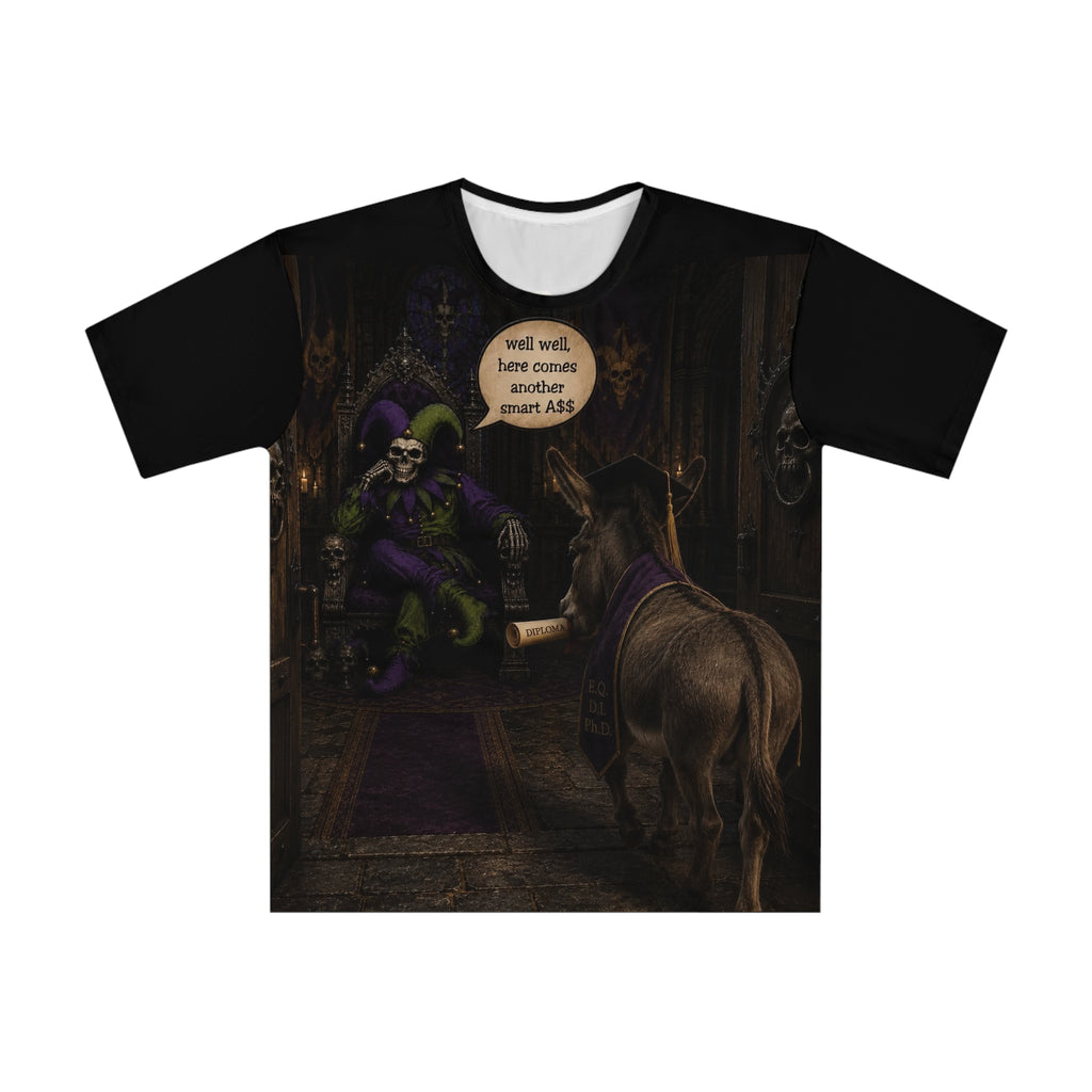 Sarcasm Culture Skull Jester T‑Shirt — 'Well Well Here Comes Another Smart Ass' Graphic Tee