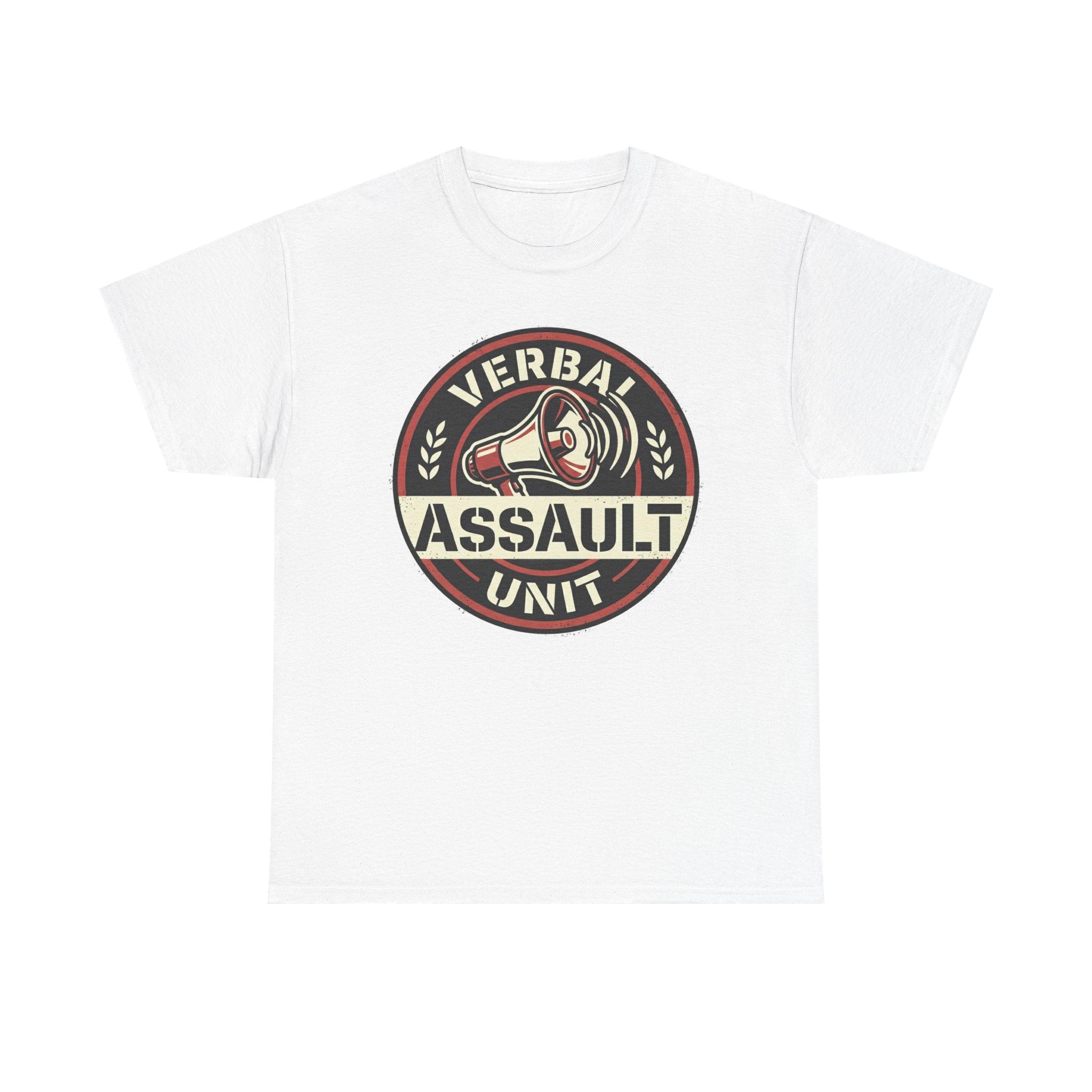 "Verbal Assault Unit" Funny Sarcasm Megaphone Dark Humor Graphic T-Shirt