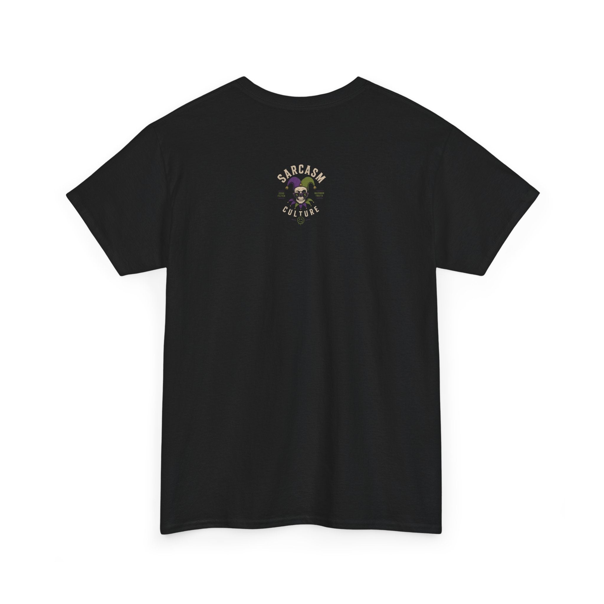 Skull Jester Tee — "Too Tired to Pretend I Like You" Graphic T-Shirt